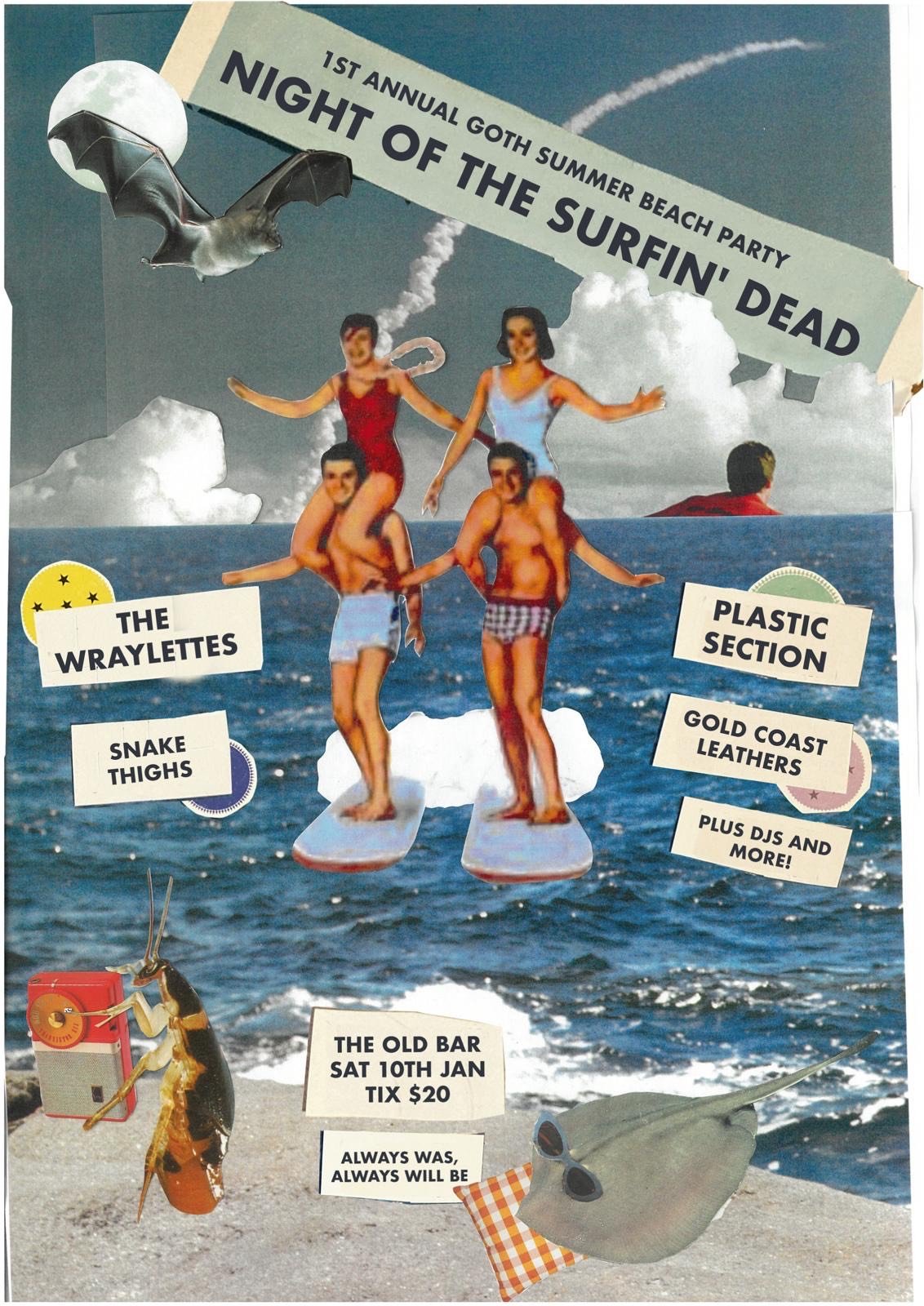 'RETURN OF THE SURFIN' DEAD' w/ THE WRAYLETTES + PLASTIC SECTION + GOLD COAST LEATHERS + SNAKE THIGHS