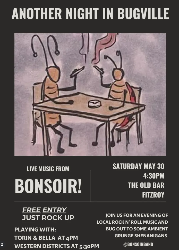 FREE ENTRY ARVO: WESTERN DISTRICTS + BONSOIR! + TORIN & BELLA