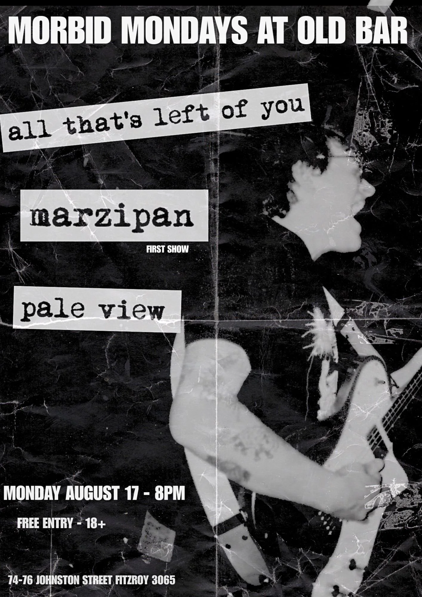 FREE ENTRY MORBID MONDAYS w/ ALL THAT'S LEFT OF YOU + MARZIPAN + PALE VIEW