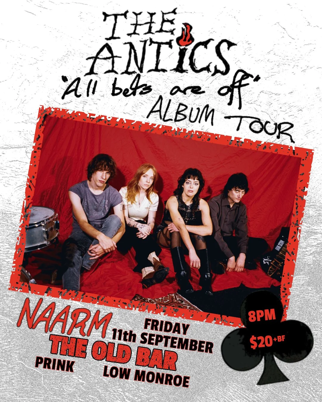 THE ANTICS - launch + PRINK + LOW MONROE