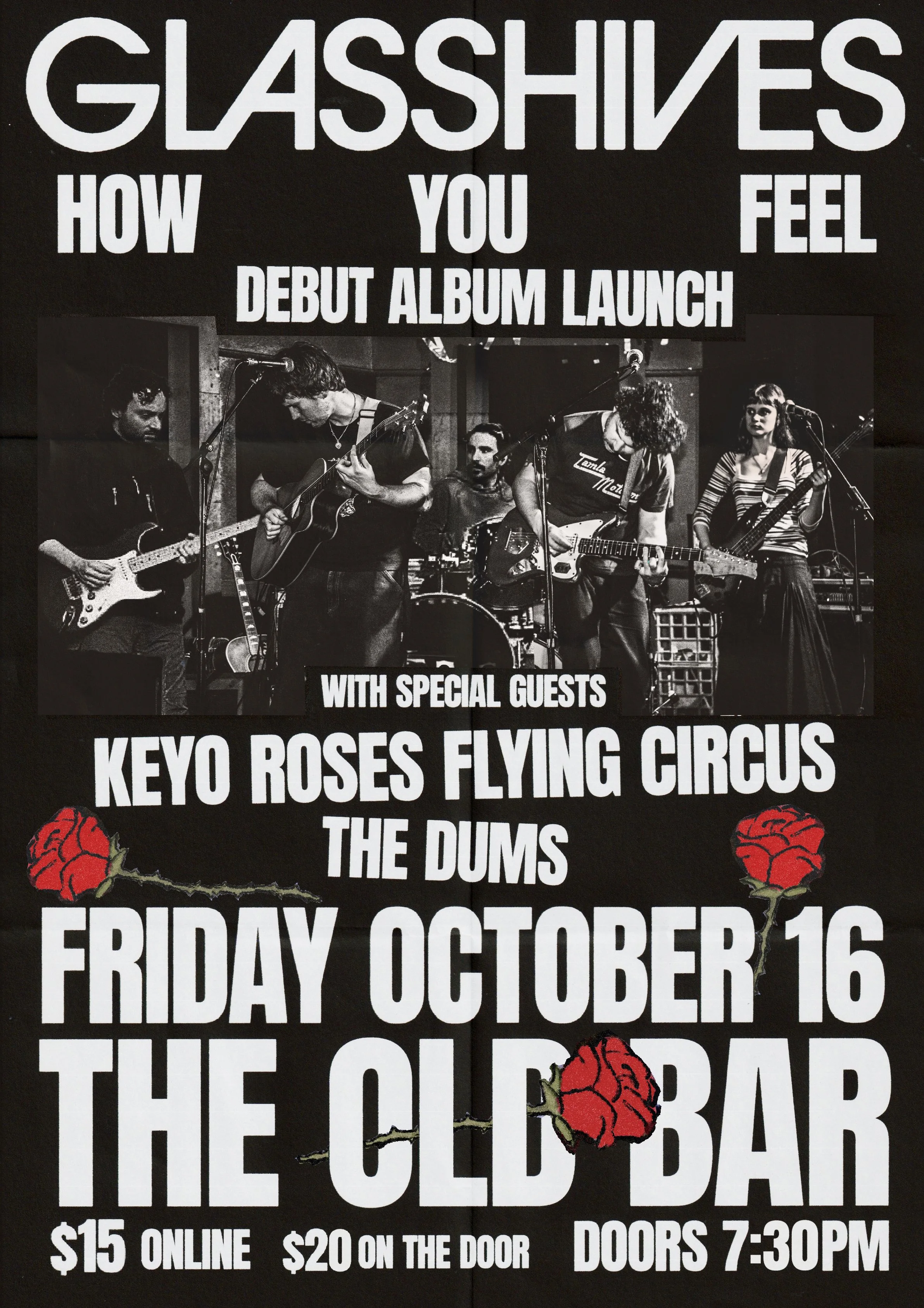 GLASSHIVES - launch + KEYO ROSE'S FLYING CIRCUS + THE DUMS