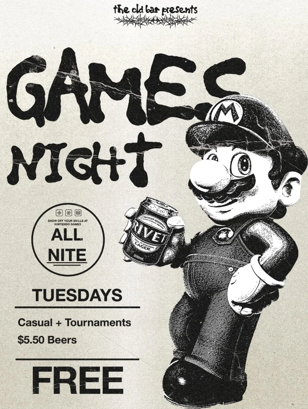 GAMES NIGHT: VIDEO GAMES UPSTAIRS
