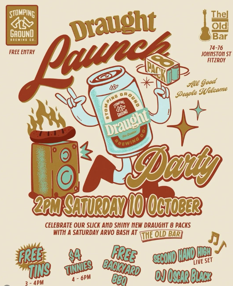 SAT ARVO: STOMPING GROUND BEER LAUNCH PARTY w/ SECOND HAND HIGH
