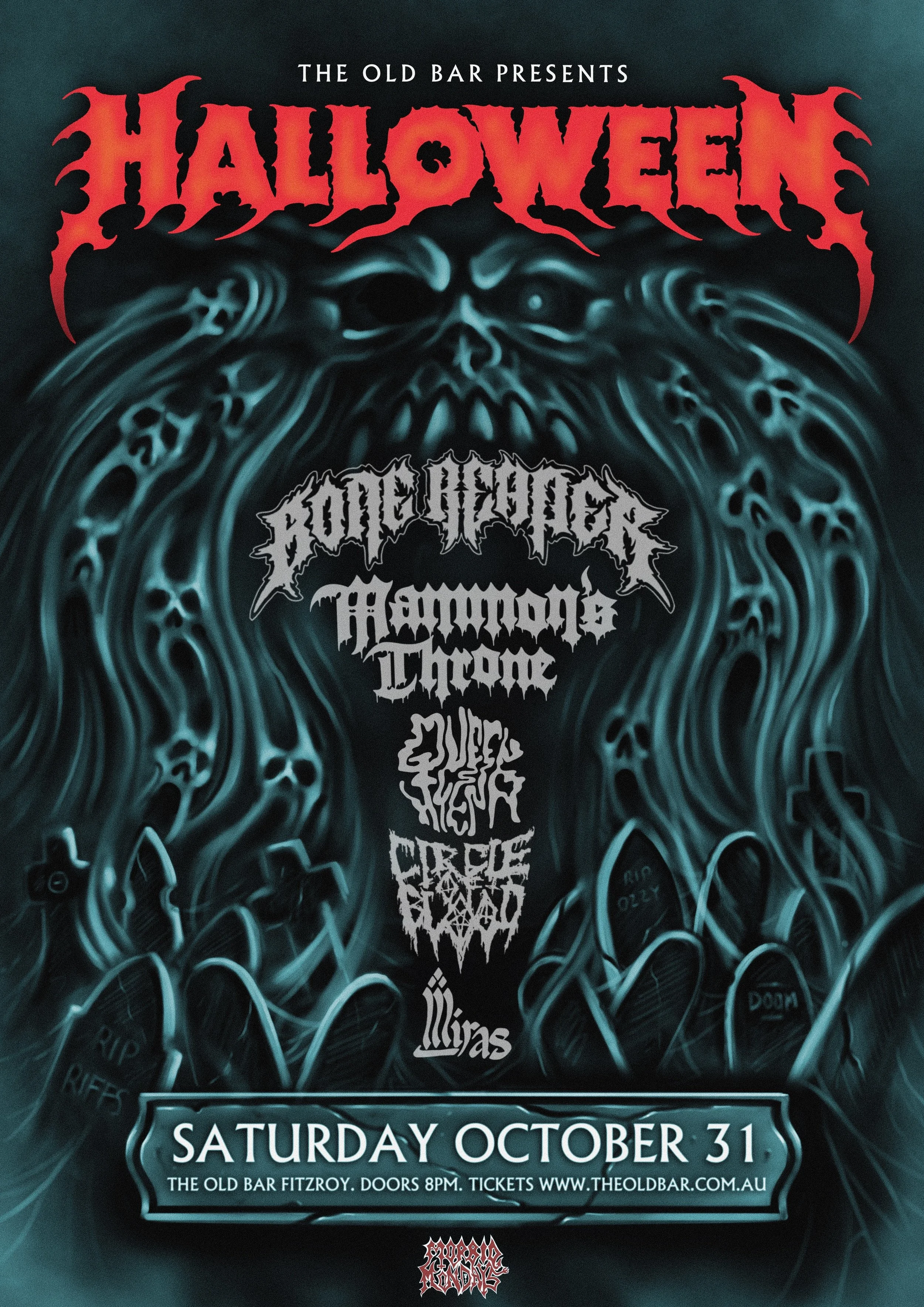 HALLOWEEN AT THE OLD BAR W/ BONE REAPER (SA) + MAMMON'S THRONE + QUEEN HYENA + CIRCLE OF BLOOD + MIRAS