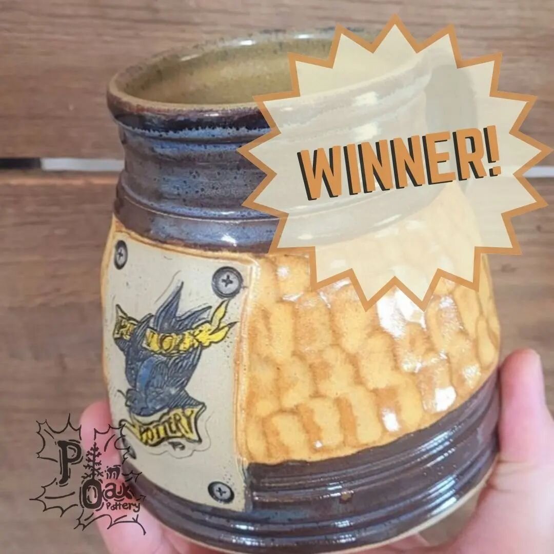 Congrats to the winner of this fantastic mug, @madelynxx25 ! 

Also, I FINALLY have my store up on my website, www.pinoakpottery.com 

#mug #pottery #wheelthrown #giveaway #winner