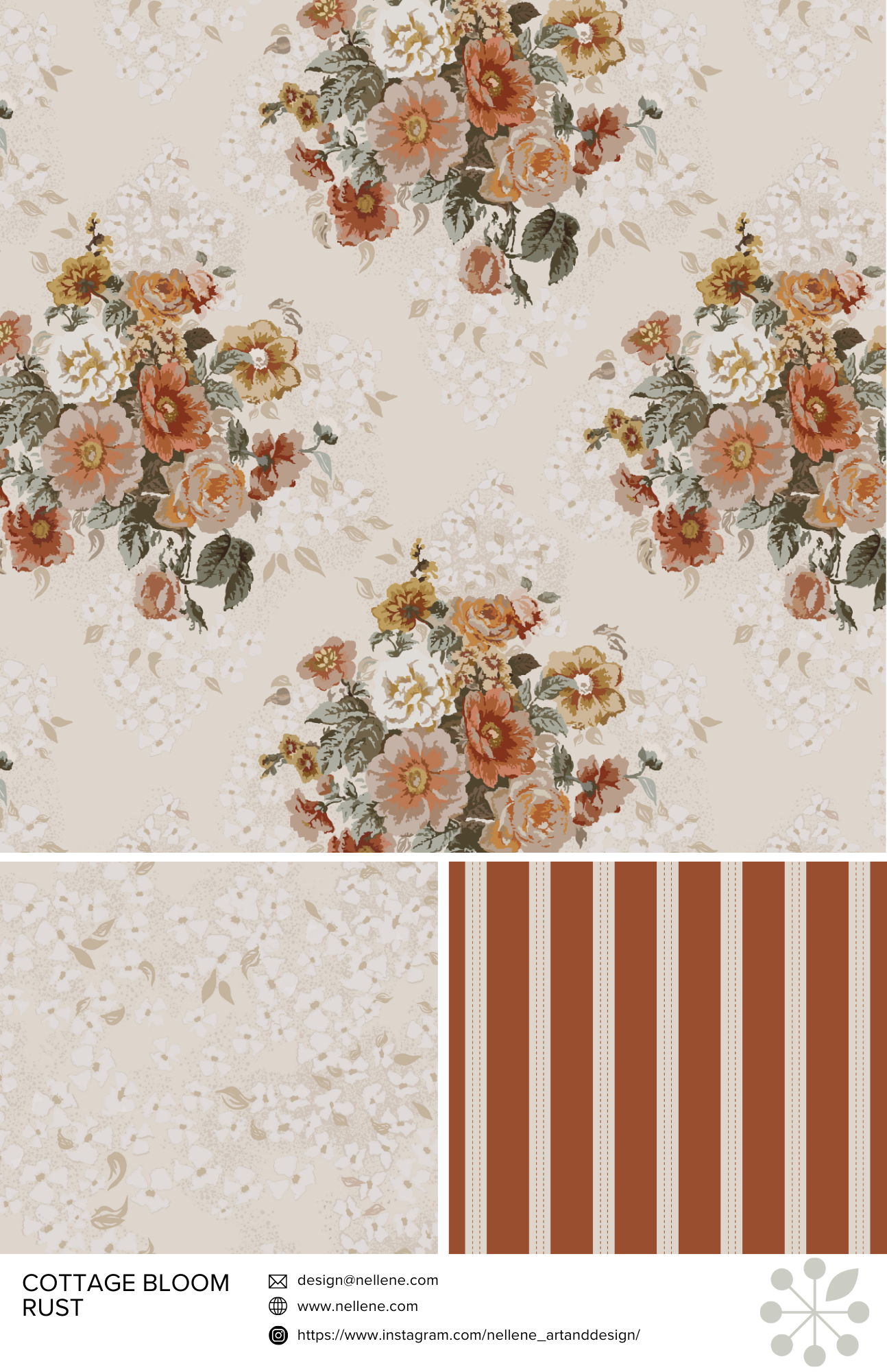 Cottage Bloom Collection - Rustic Colourway