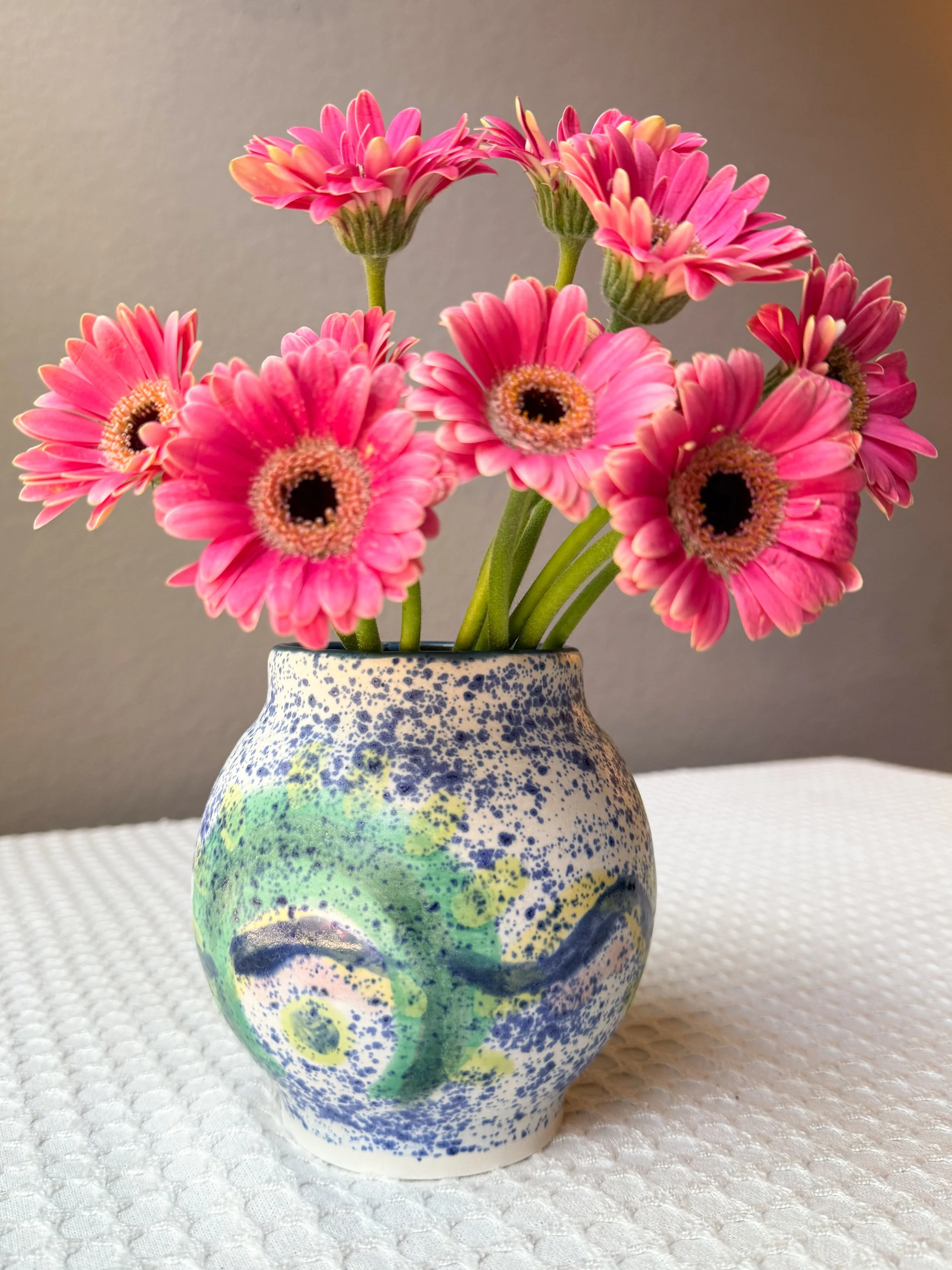 Sunburst Vase - Aqua