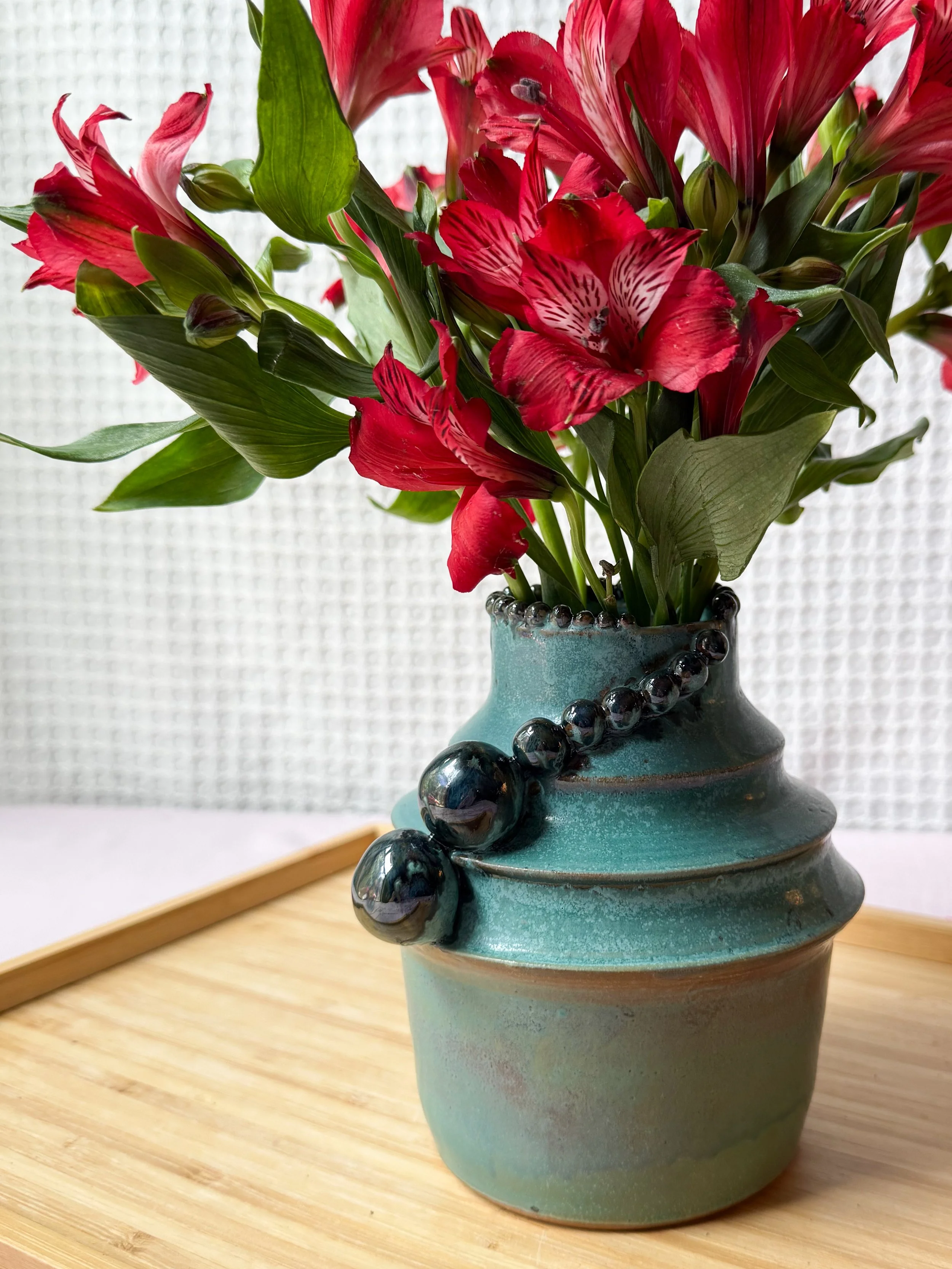 Turquoise Stepped Vase