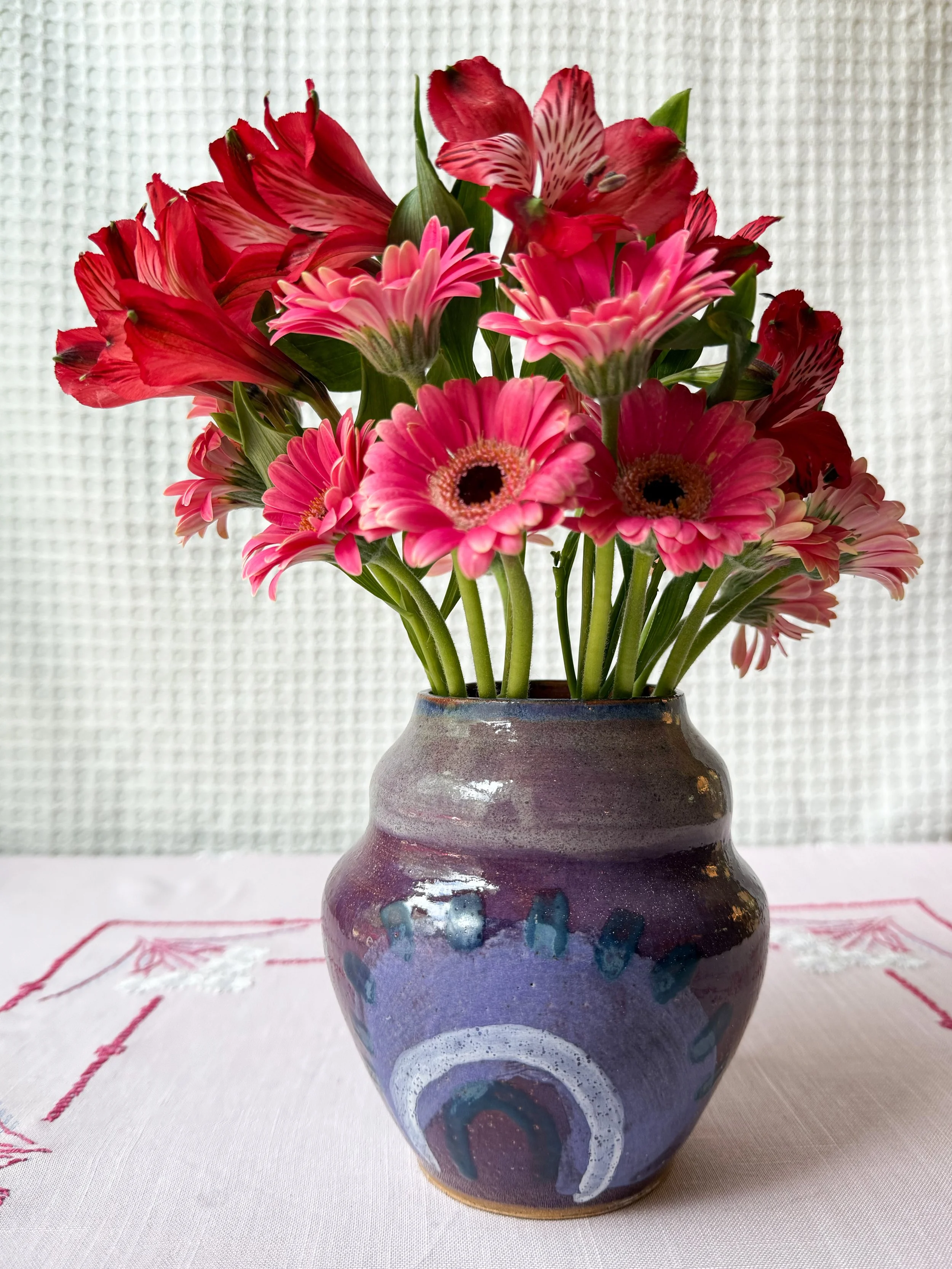 Sunburst Vase - Eggplant