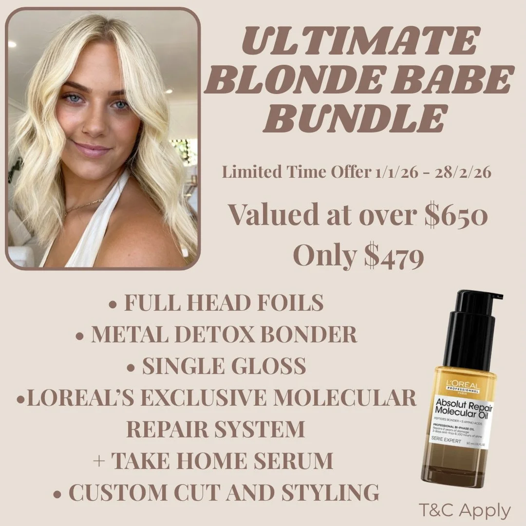 SUMMER BLONDES, THIS IS YOUR MOMENT☀️
 Our Ultimate Blonde Babe Bundle is officially LIVE and it is packed with over $650 worth of premium colour and care, all for only $479! 

Available only for January &amp; February with @ebonyhair_ara @jasmine_ar
