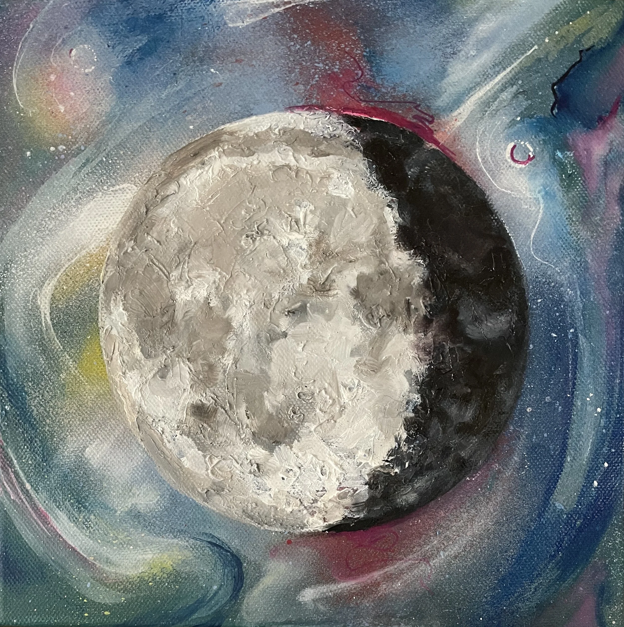 Painting of Waning Gibbous