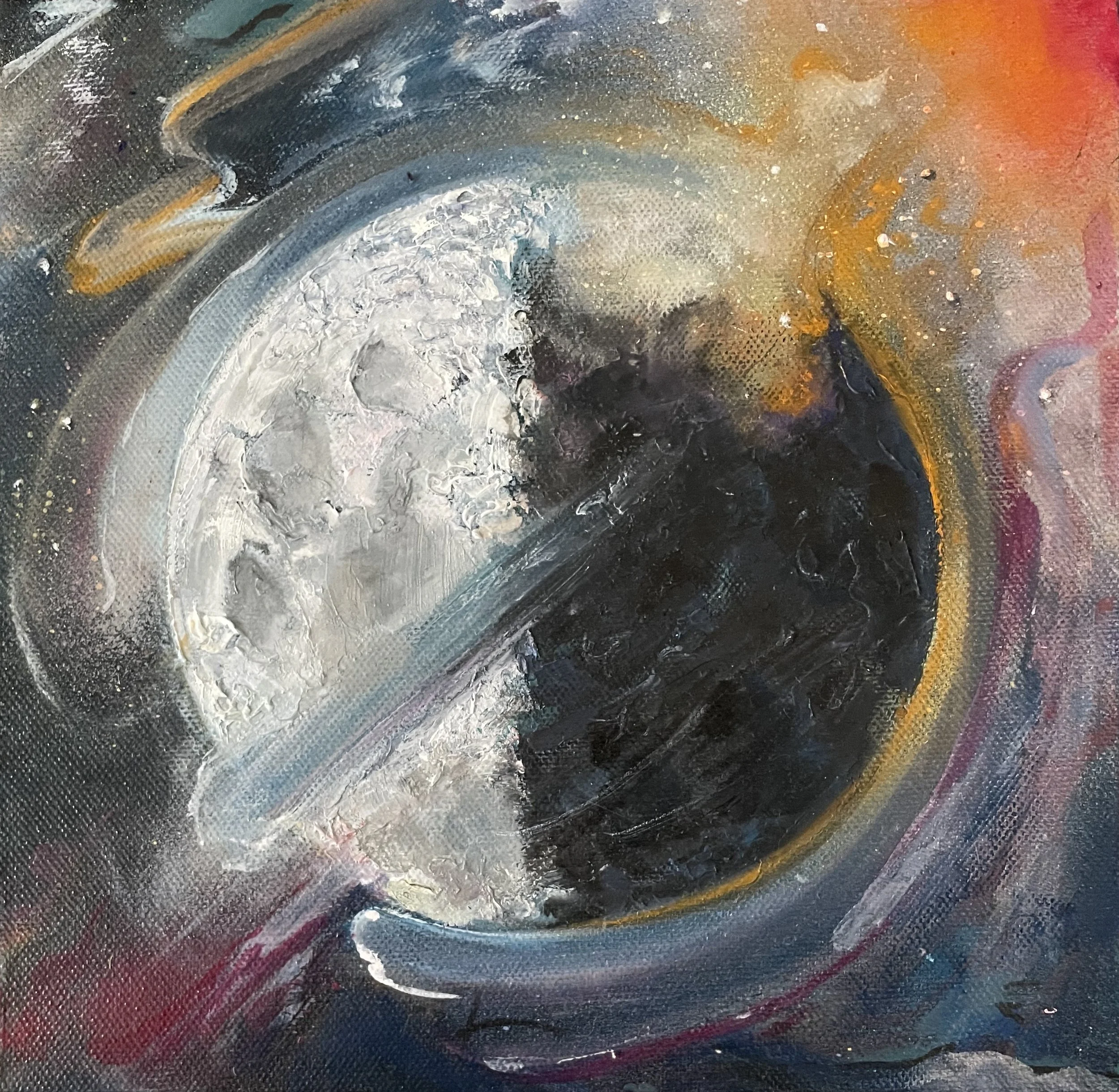 Painting of Last Quarter Moon