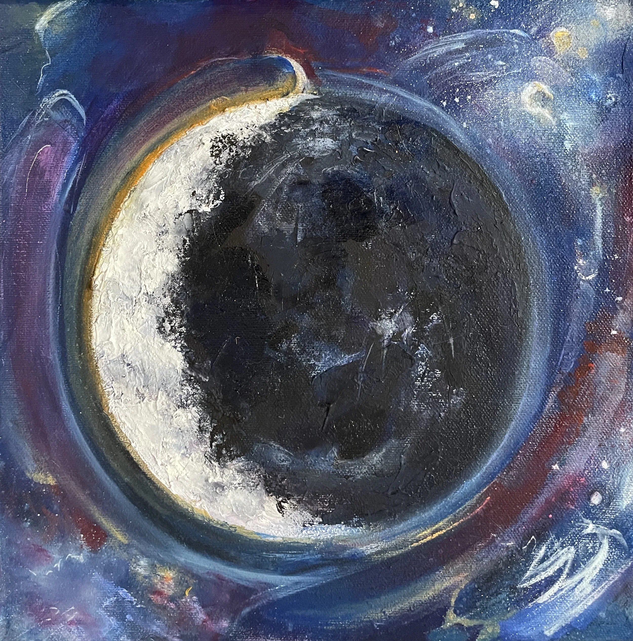 Painting of a Waning Crescent Moon