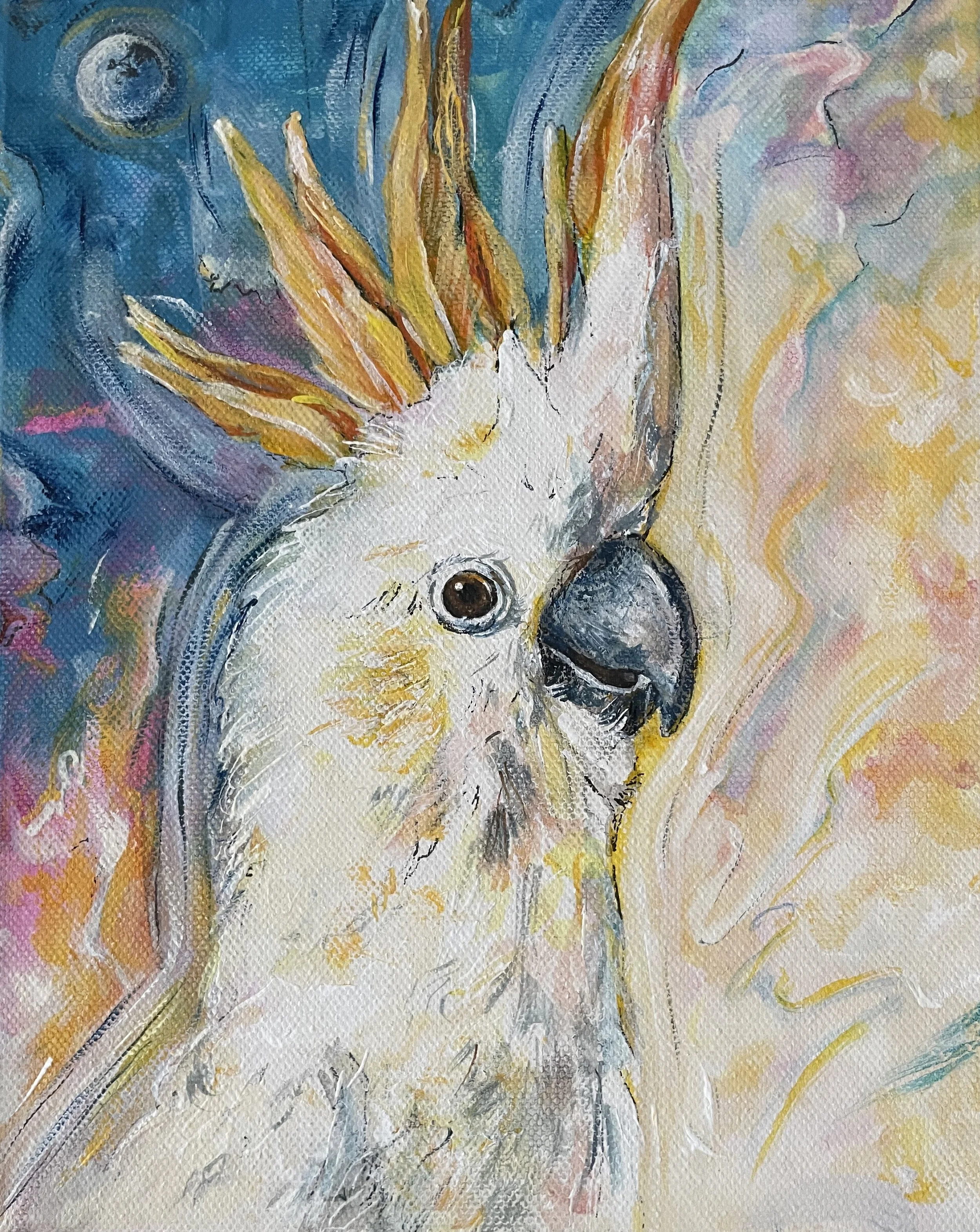 Colourful Painting of a Cockatoo