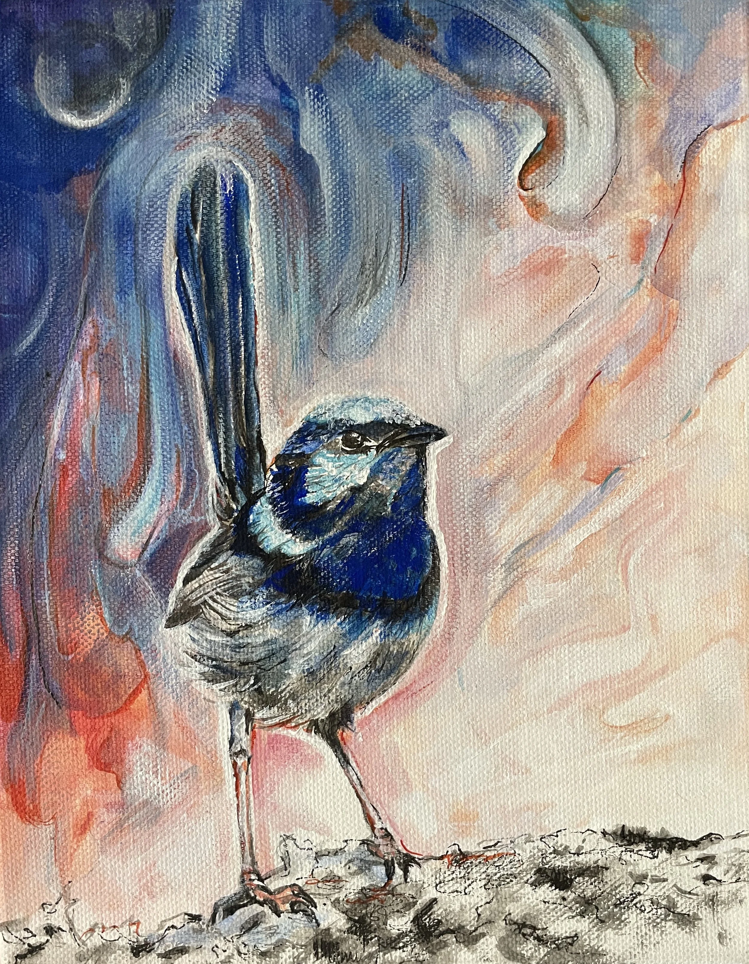 Painting of a Wren Bird