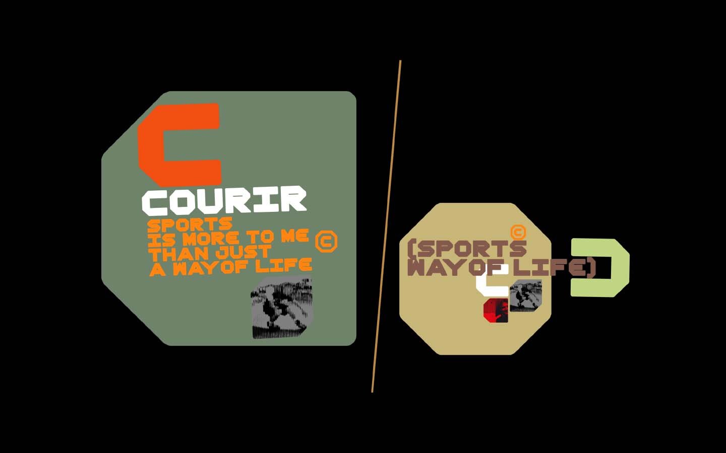 Courir shop, logotype brand identity buronouvo Lionel Massias Neville Brody