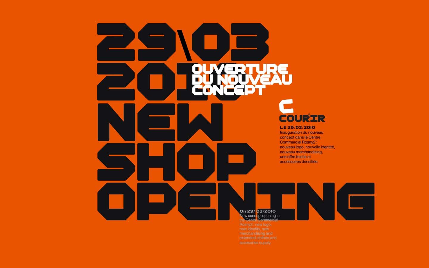 Courir shop, logotype brand identity buronouvo Lionel Massias Neville Brody