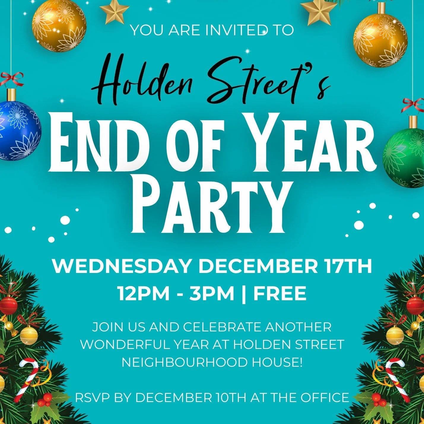 🎉 1 WEEK TO GO! 🎉
We&rsquo;re counting down to our big end-of-year celebration at Holden Street on Wednesday December 17th!

Join us for sunshine, good vibes, and a delicious shared lunch as we wrap up another wonderful year in our beautiful Neighb