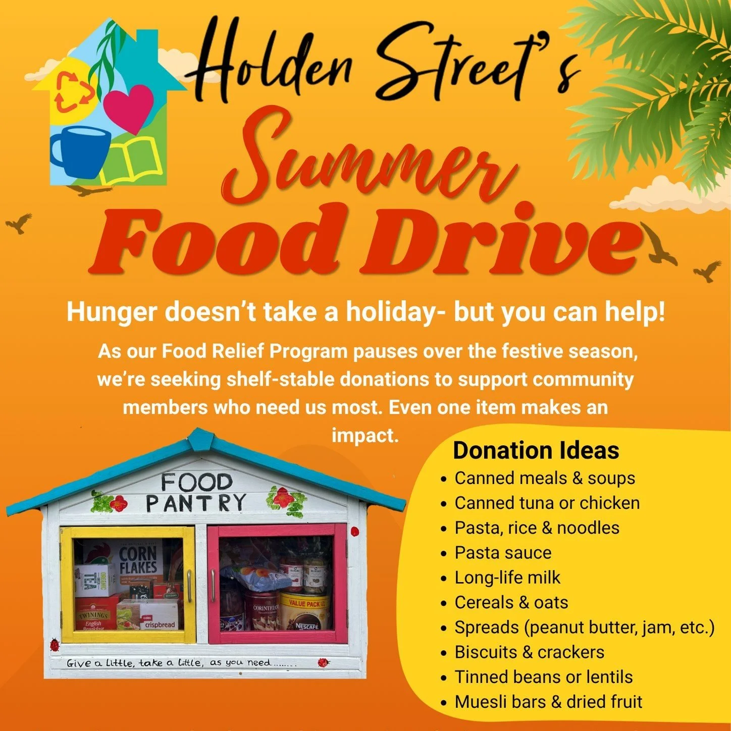 📣 Last Call for Food Drive Donations! 🥫🧁🍭🍿🧃

We&rsquo;re in our final days of collecting items for the Holden Street Food Drive, and we&rsquo;re calling on our wonderful community one more time before we wrap up for the year.

🗓 Donations acce