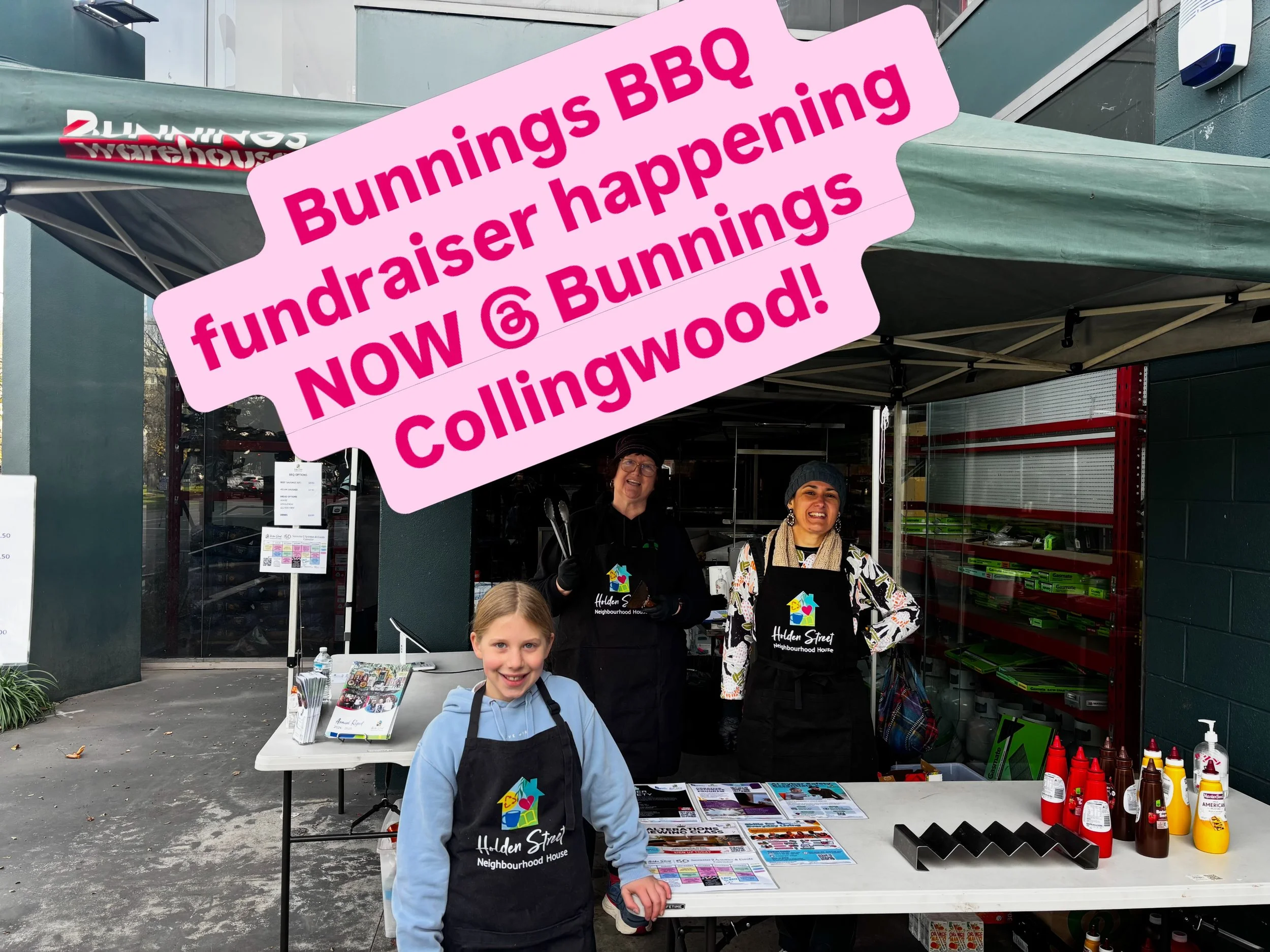 We&rsquo;re firing up the BBQ at Bunnings Collingwood until 4pm today, and we&rsquo;d love to see you there!
Every sausage, drink and dollar raised helps support the vital programs and services Holden Street provides to our community every single day