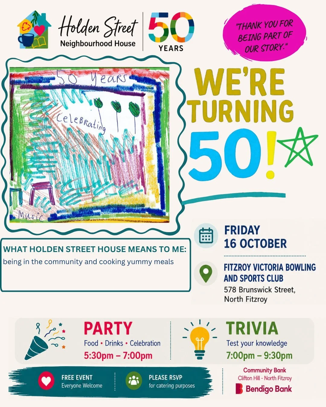 ⏰ 7 WEEKS TO GO! 🎉

The countdown is officially on&hellip;

In just 7 weeks, we'll be opening the doors at Fitzroy Bowls Club to celebrate an incredible 50 years of Holden Street Neighbourhood House. And if you've been following along, you'll know t