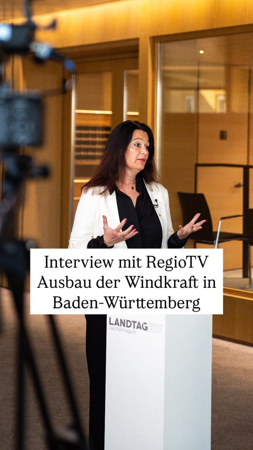 🤩Wichtiges Interview mit Regio TV für das Polit-Magazin “Landtag BW” zum Thema Ausbau der Windkraft in Baden-Württemberg. Ich habe mich sehr darüber gefreut, zum Stand des Ausbau der Windenergie im Land interviewt worden z