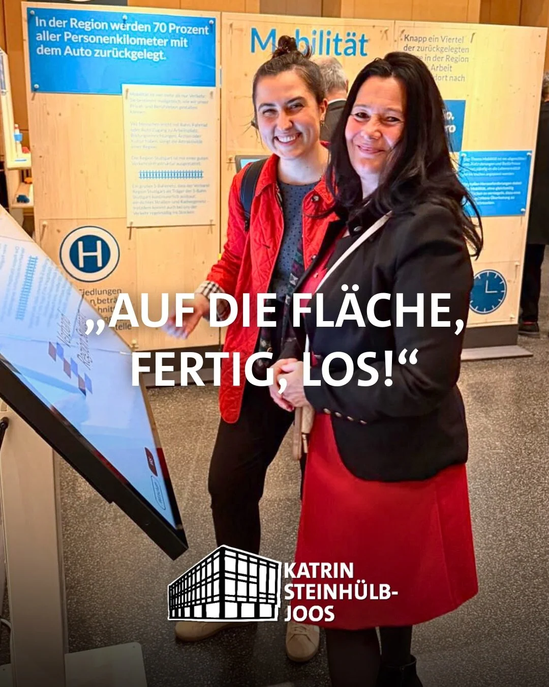 🧩Gemeinsam mit SPD-Regionalr&auml;tin Anne-Marie Berg war ich im StadtPalais bei der Er&ouml;ffnung der interaktiven Ausstellung &bdquo;Auf die Fl&auml;che, fertig, los!&ldquo; des Verbands Region Stuttgart.

🏙️Dort kann man selbst ausprobieren, wi