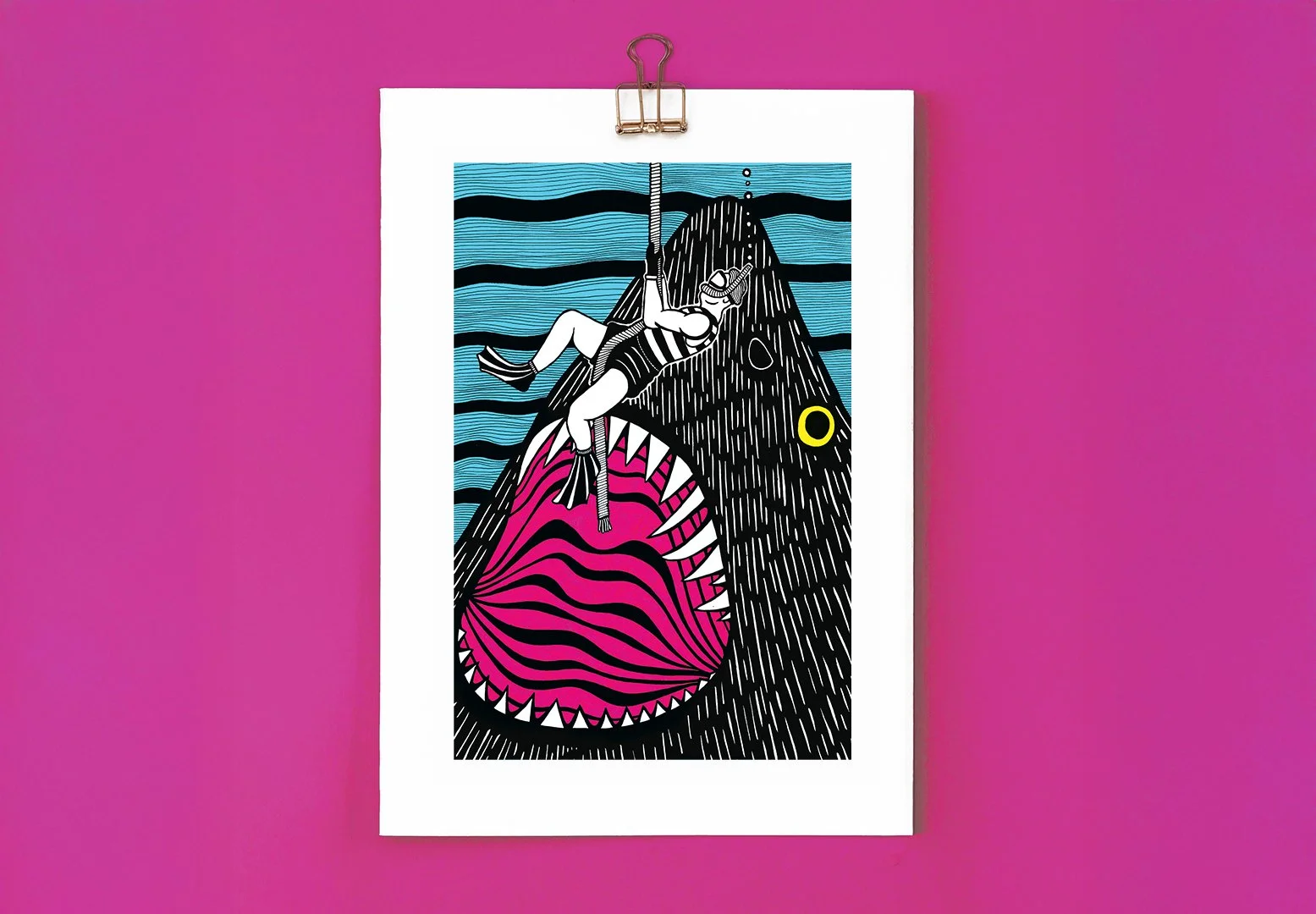 Shark Attack - Giclee Print (Unframed)