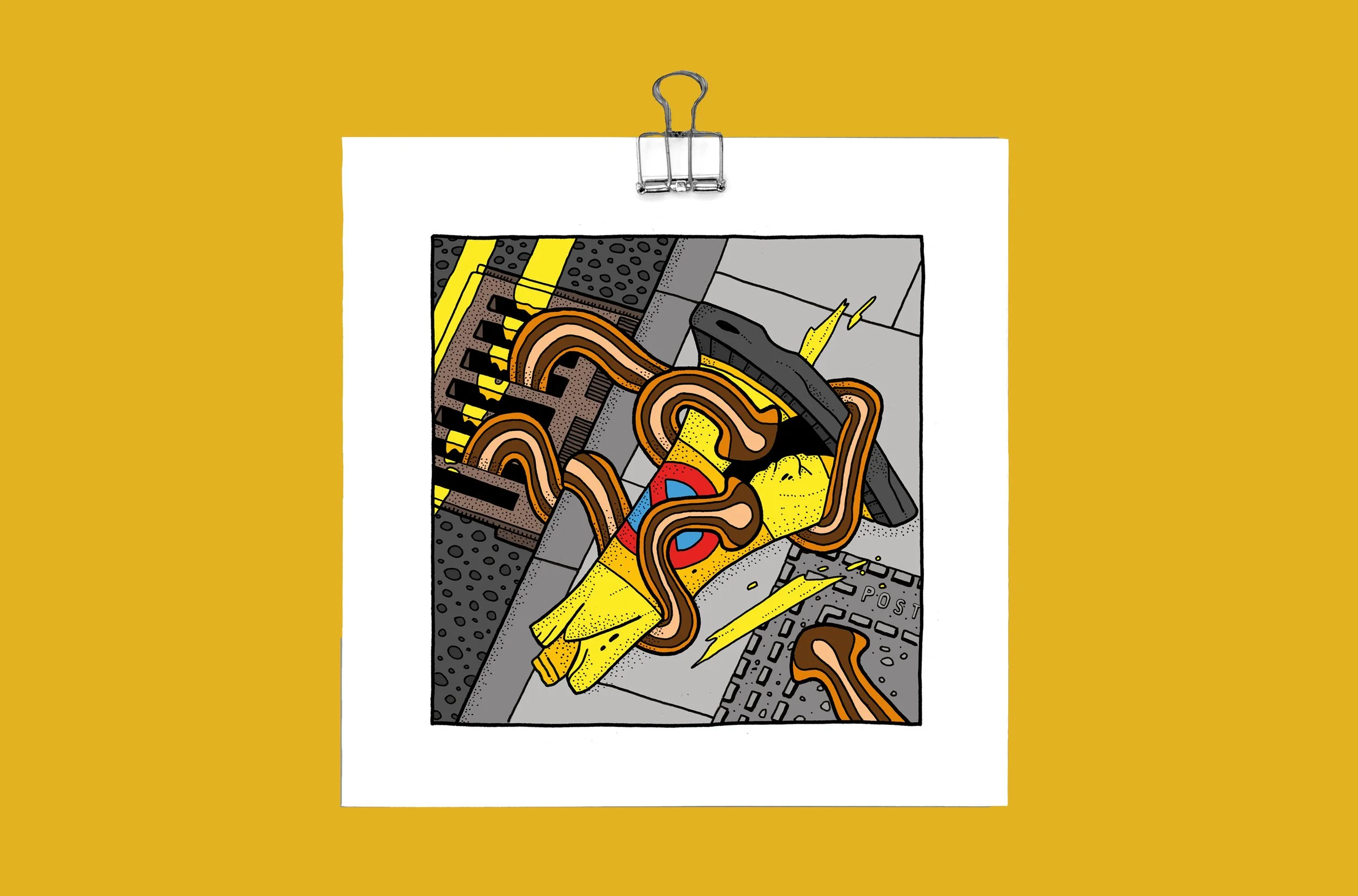 Who remembers the Cones Hotline? (a mini British Transport dystopia) - Giclee Print (Unframed)