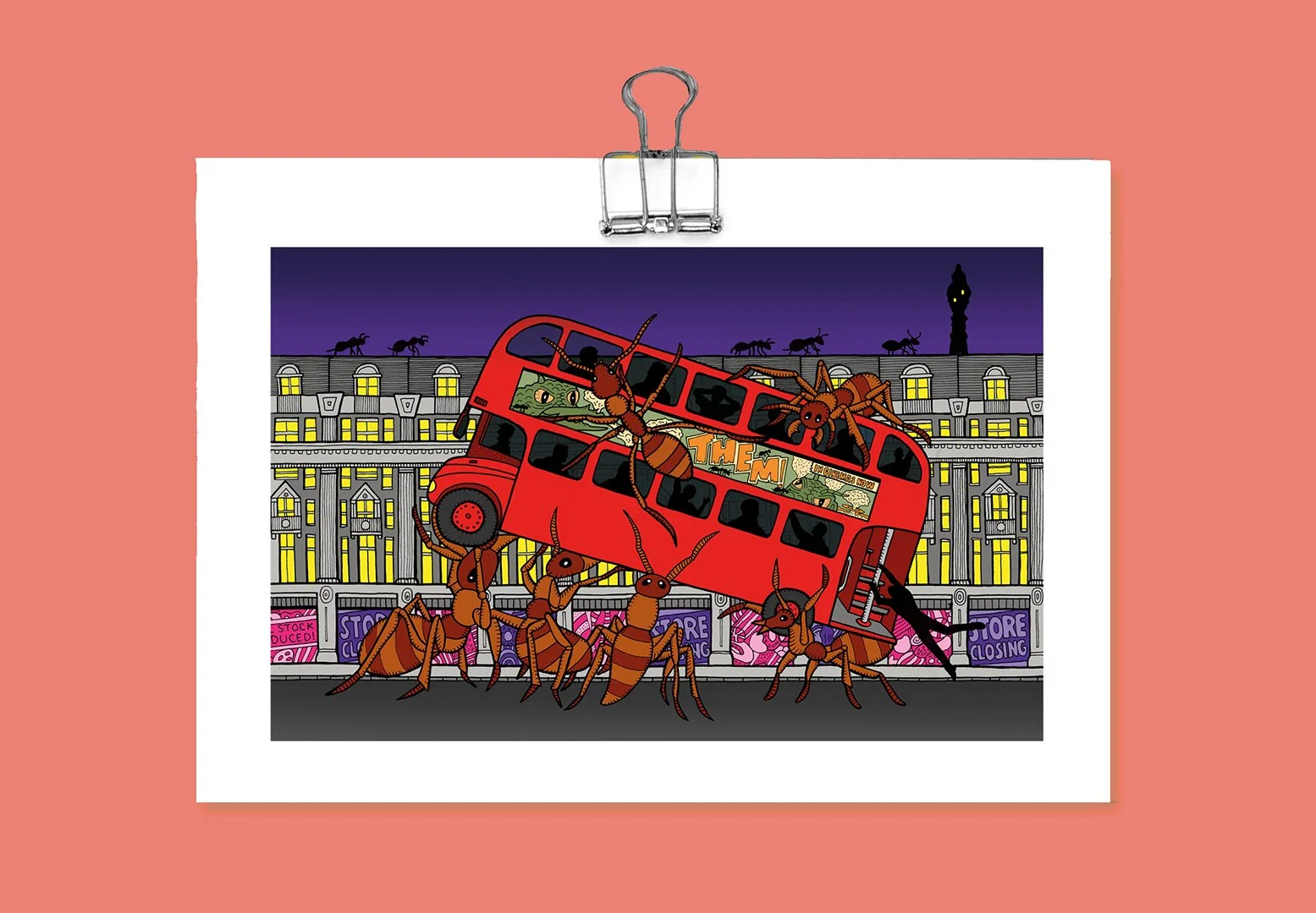 It’s impossible to buy ant powder on Oxford Street (a British Transport Dystopia) -  Giclee Print