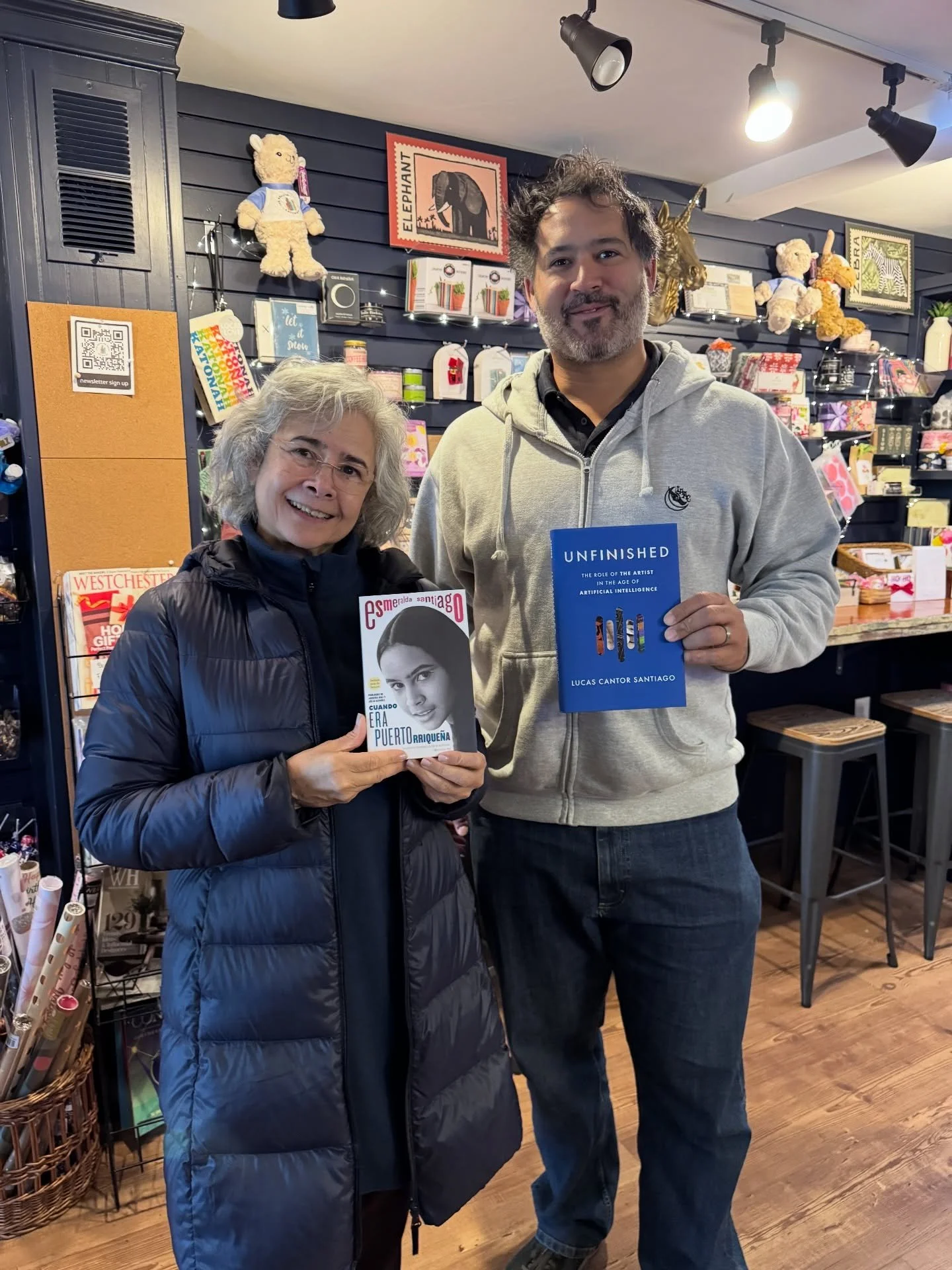 Two of our favorite authors came to sign some books today! We love @esmeraldasantiagoauthor and @lucasdcantor come grab your signed copy!!! #author #authorsigning #local #localauthor #katonah #bedford #westchester #newyork #bookstore