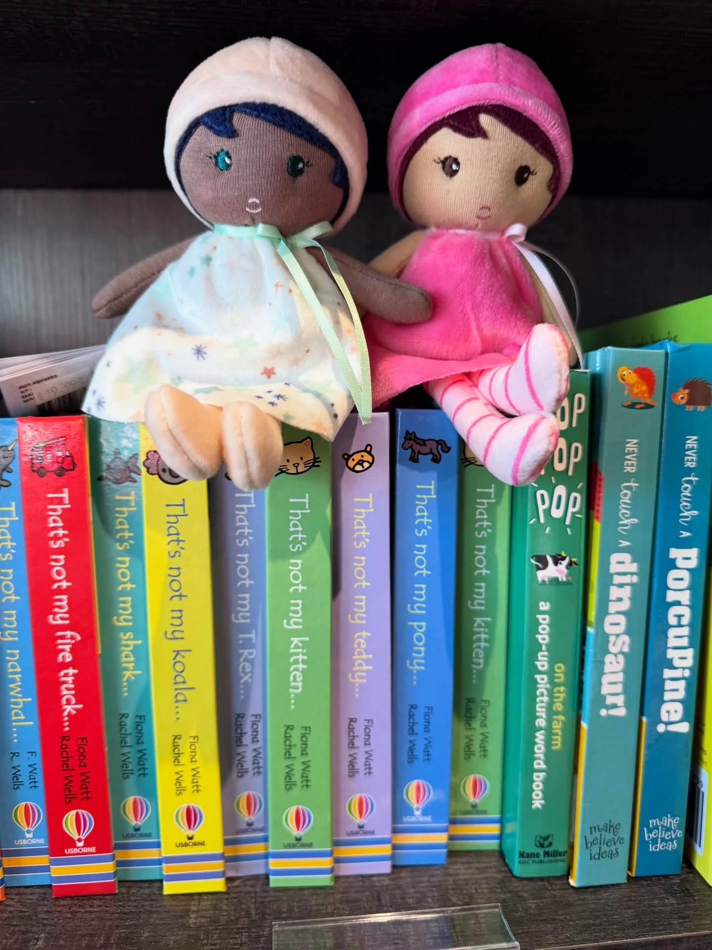 Perfect pairings. Dollies and stories. Stuffies and books. Your day shopping and a warm Holiday specialty drink. #bookstore #coffeeshop #warmup #givebooks #books #stuffies #gifts #newyork #katonah @katonahdaily