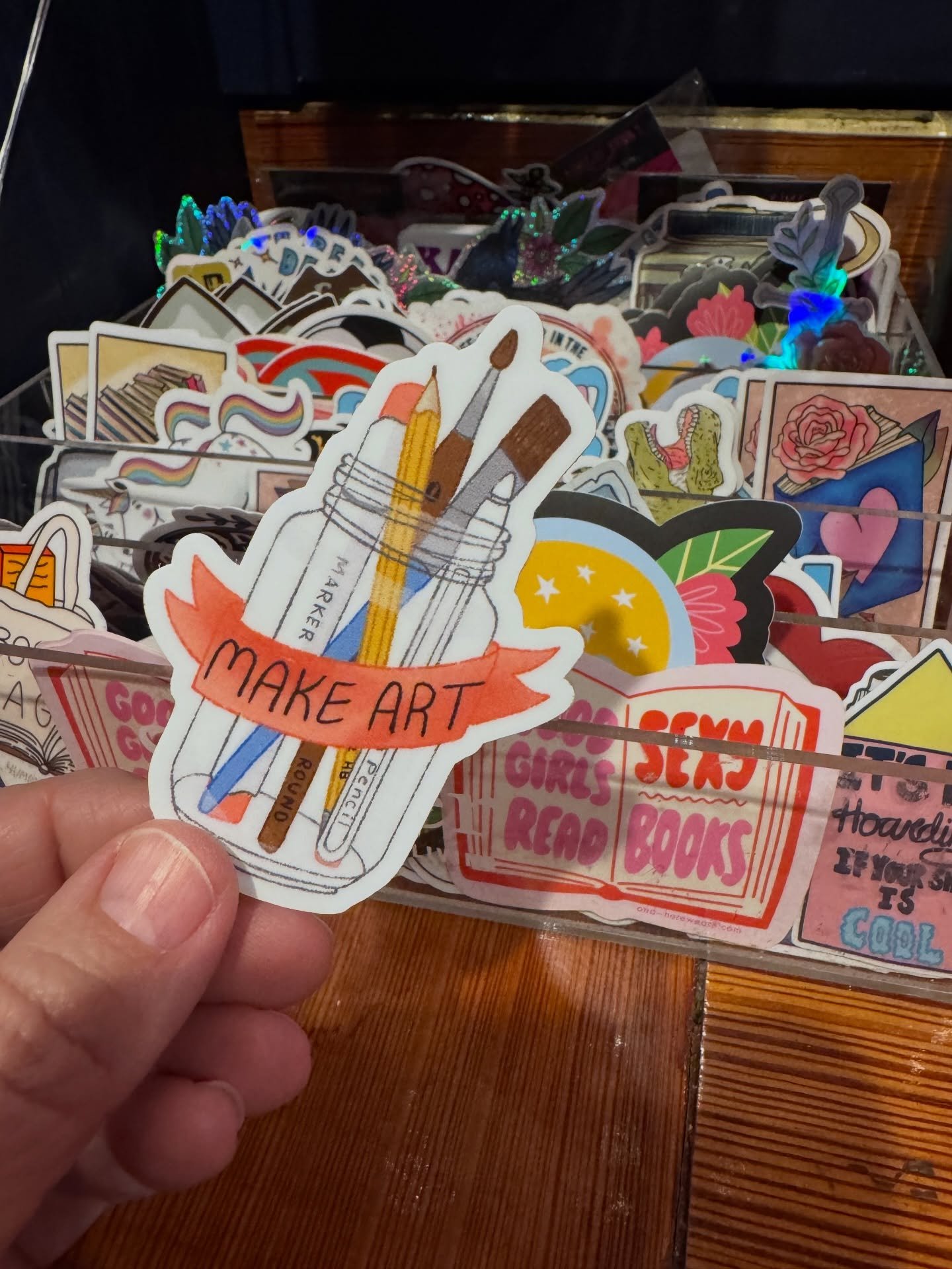 Stickers on a snow day. #snowday #art #crafts #kids #bookstore