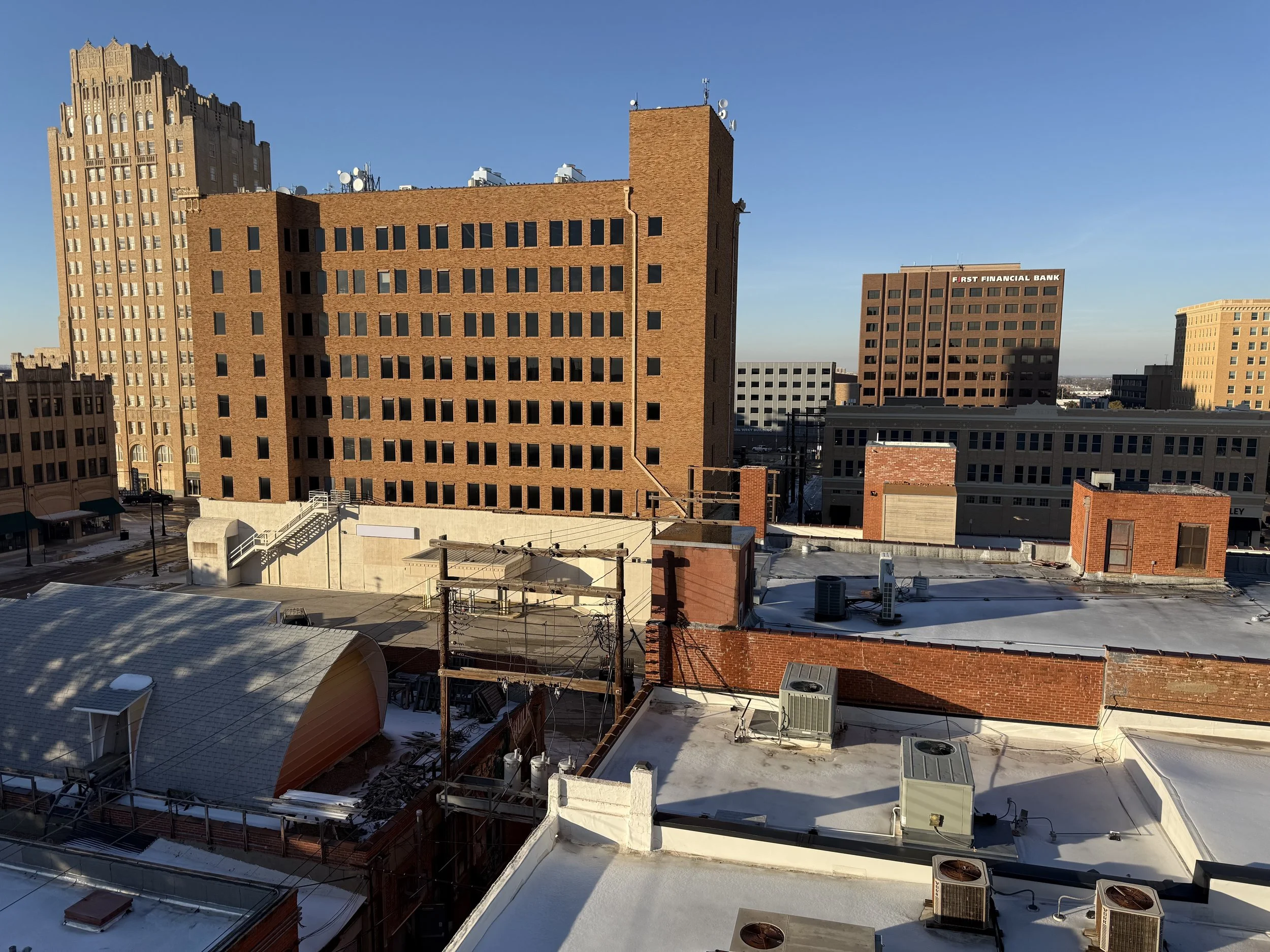 Emergency TPO Roof Repair in Downtown Abilene During Winter Storm