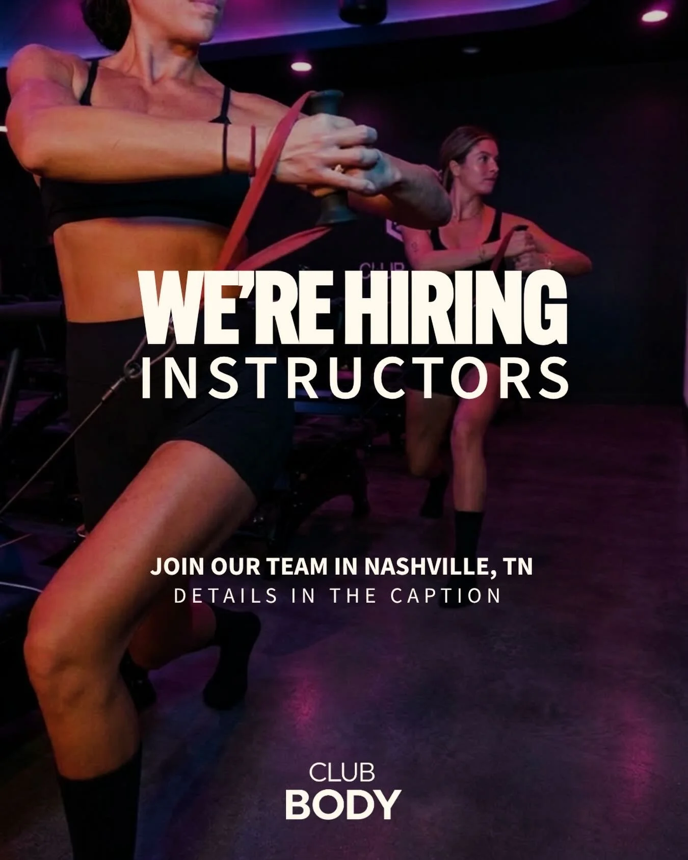 Hey Nashville! We&rsquo;re Hiring!

Do you have previous Pilates or Group Fitness experience? We&rsquo;re looking for experienced instructors to join our team in Nashville, TN! 

🔗 Click the link in Bio to apply!

#clubbody #instructors #hiring #nas