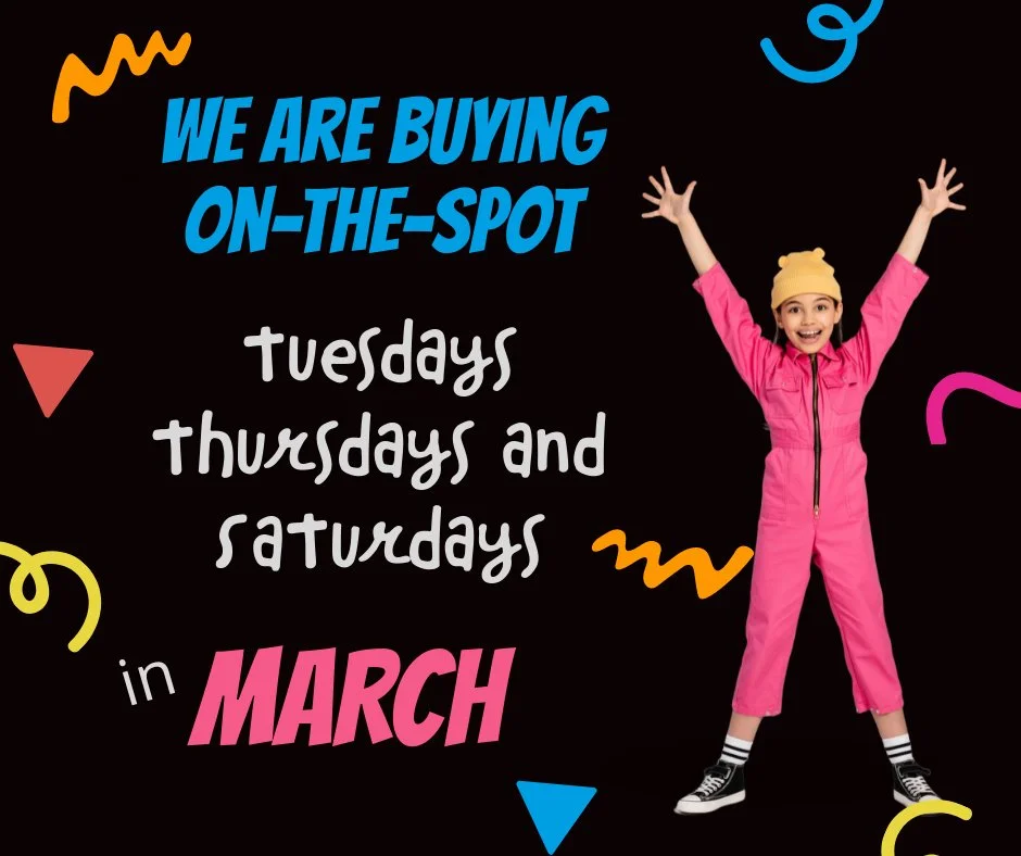 We have some exciting news for our weekend shoppers. For the entire month of March, we are adding Saturdays to our buying schedule to give you even more chances to trade up. You can now bring in your items every Tuesday, Thursday, and Saturday from 1