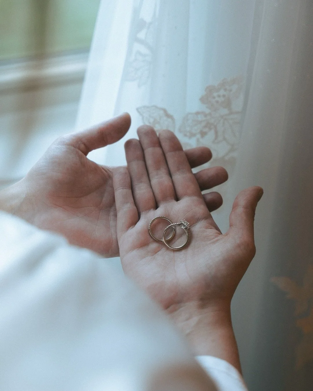 Hands, rings, and other details from Sarah &amp; Kyle&rsquo;s small family wedding held at @bruleriverbarn last Fall 🍁