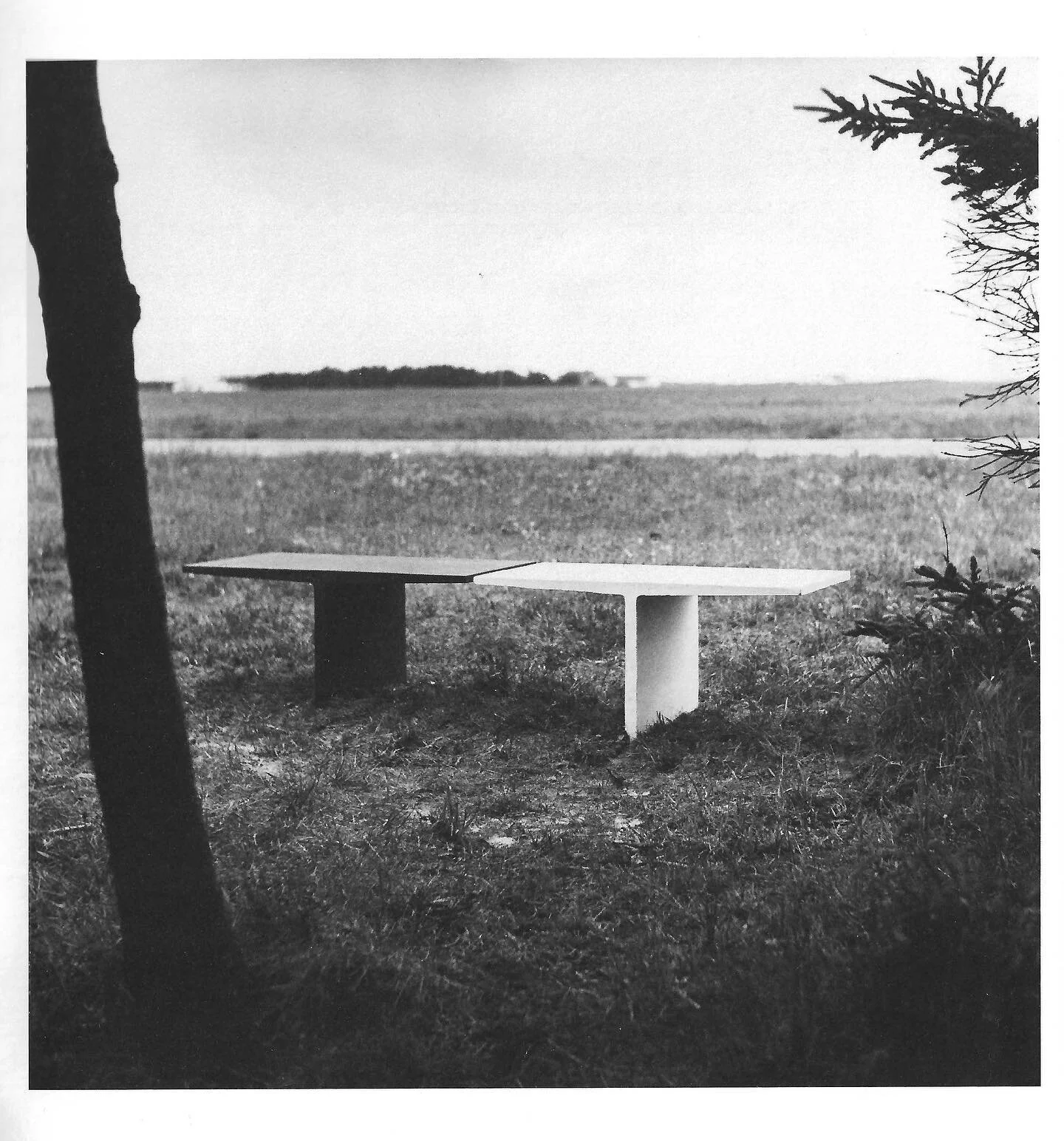 Concrete furniture prototypes, Kjaerholm, 1954.