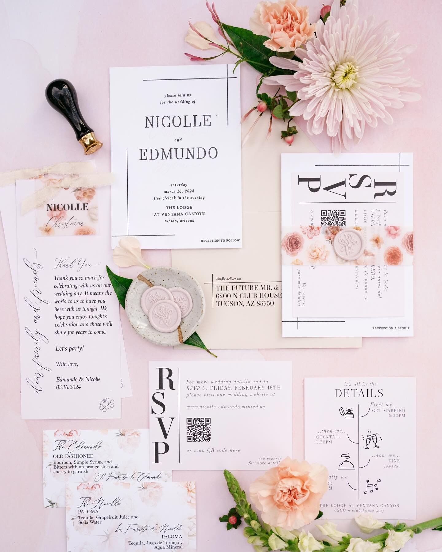 Pretty in Pink today 🎀

Vendor Dream Team:

Planning: @crainandcoevents 
Florals: @alexisflorals 
Stationery: @biglldesigns
Music: @fantastic_5_ent 
Wedding Day Photography: @thegawnes 
Dress: @jbridalboutique 
Glam: @hvhfaces 
Flat-lay Photo Credit