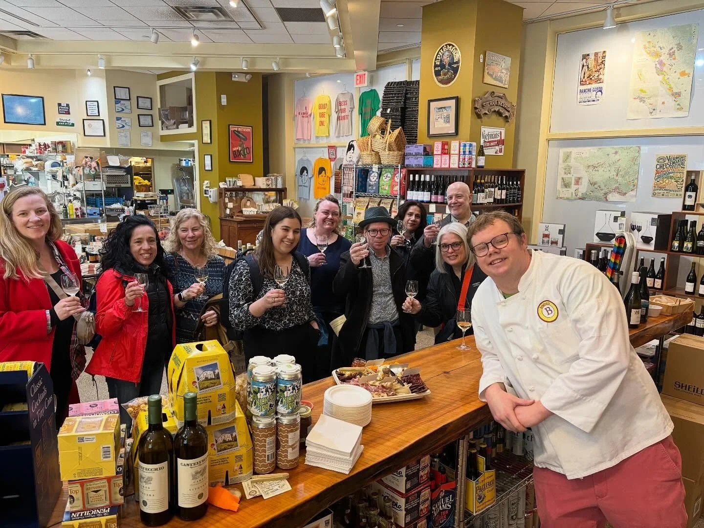 So nice to have Audrey from @bostonfoodietours here for a private tasting event. Gotta say they made out like bandits with some great Burgundy from @maisonjmboillot, Etna Rosso from @girolamorussoetna, @asmallgoodco Bresaola, @mons_fromager_affineur