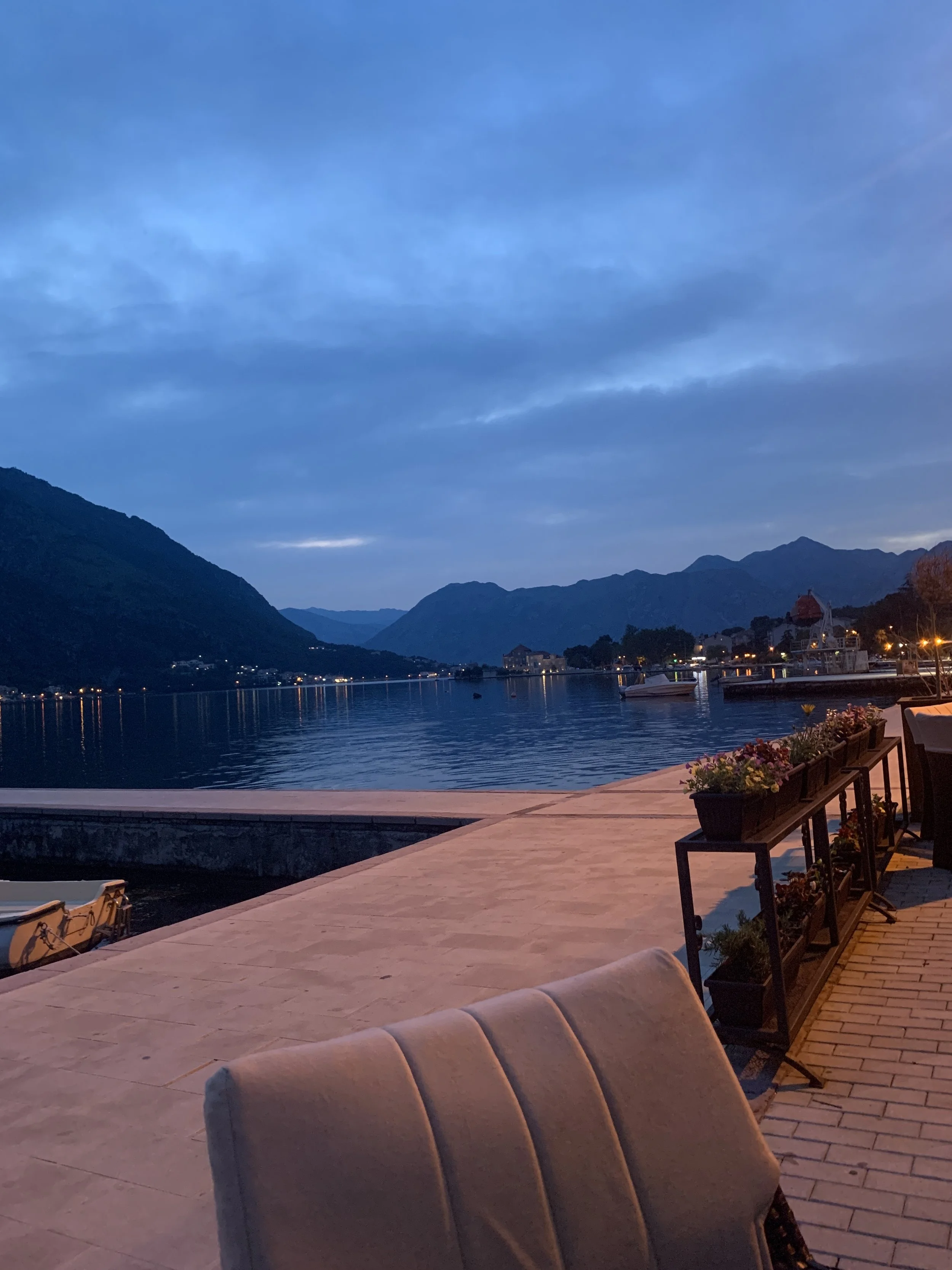 Dinner by the sea in Kotor, Montenegro