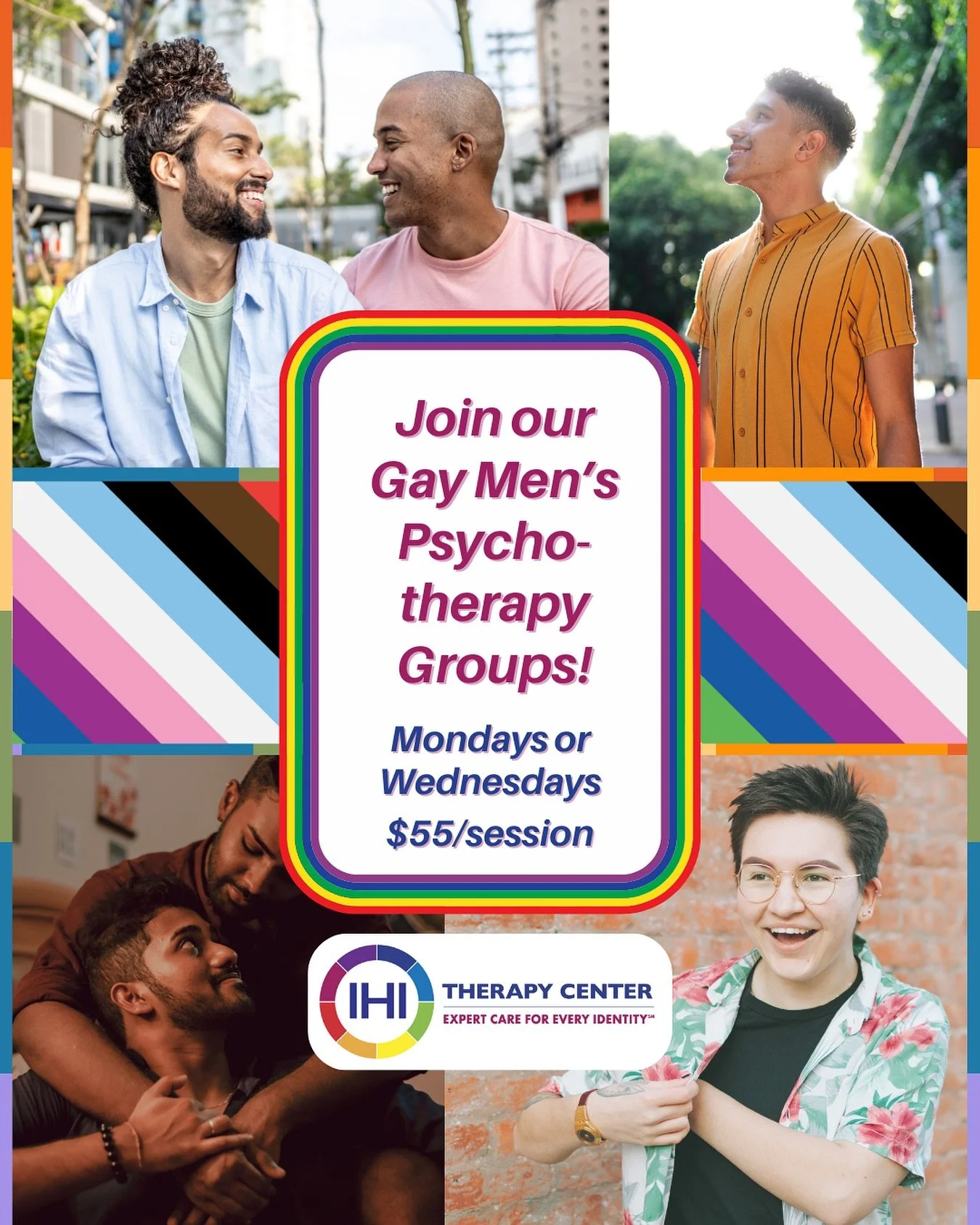 Our gay men&rsquo;s therapy groups are going STRONG! 🌈

We invite you to join our Monday (in person) or Wednesday (online) groups. We explore issues including intimacy, identity, relationships, career, mental health, and overall wellness. As integra