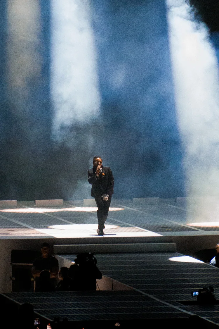 Performer under a spotlight