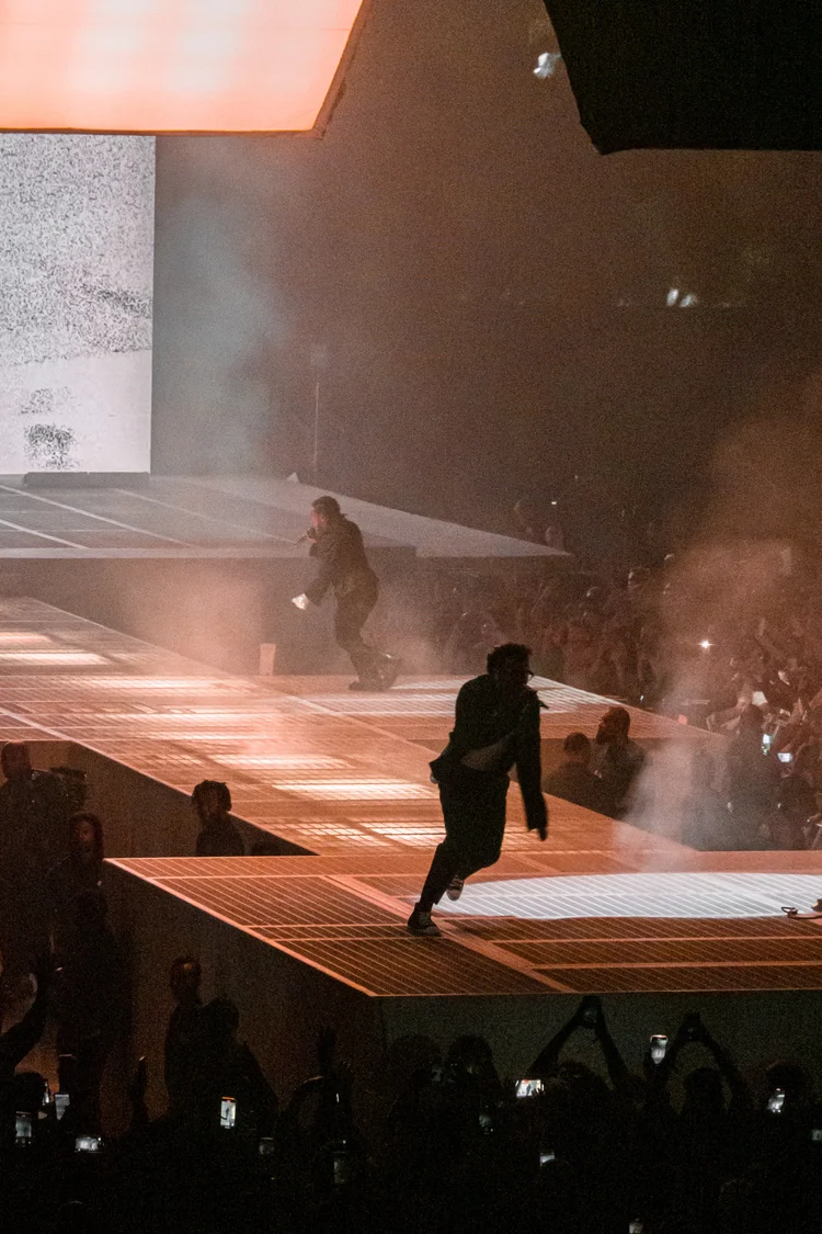 Performers on an elevated stage
