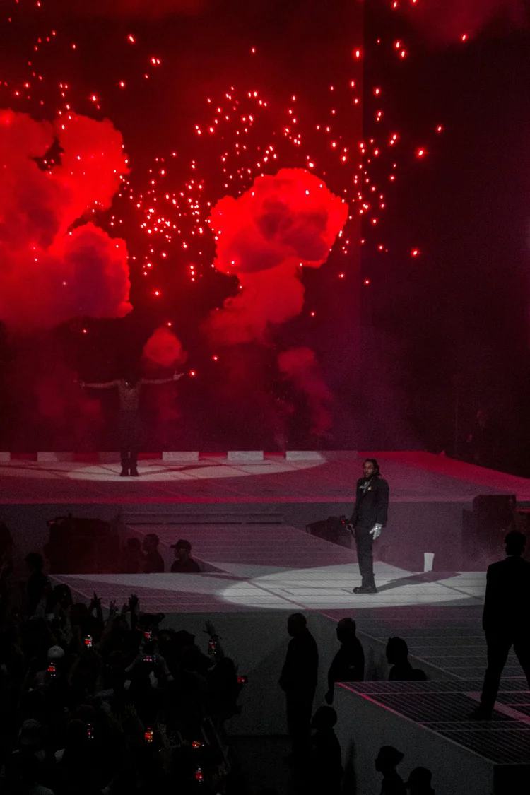 Performer and red smoke