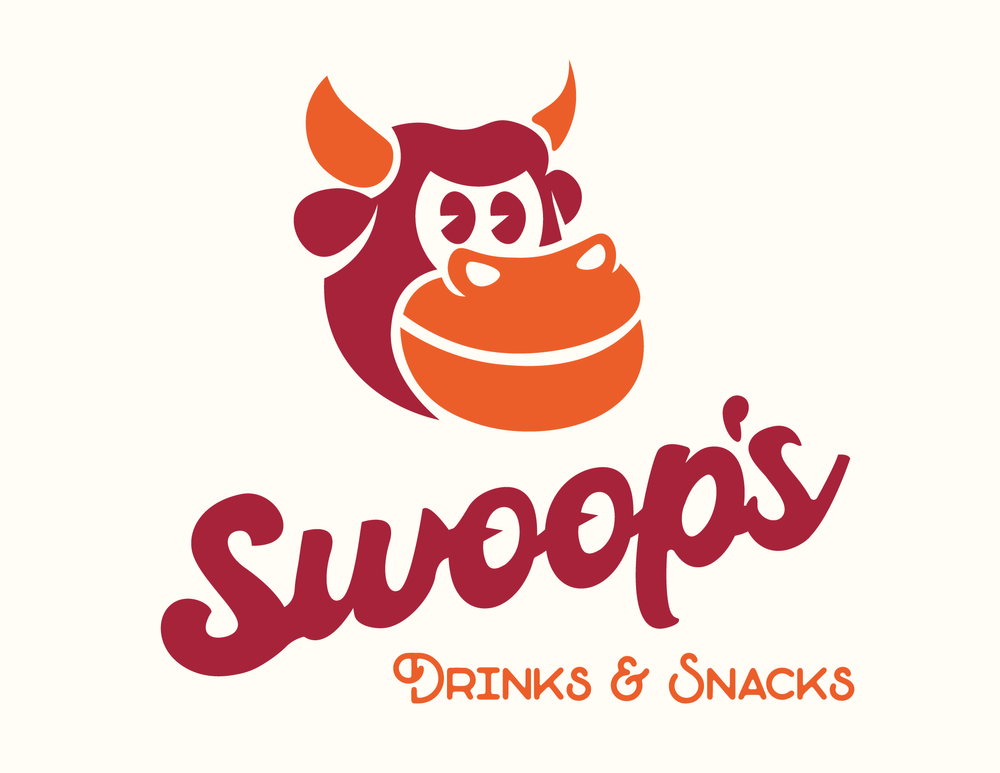 Logo for Swoop’s Drinks & Snacks, a Yakima, WA pop-up selling flavored Red Bull and snacks.