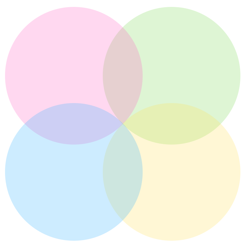 4 colored circles matching the logo