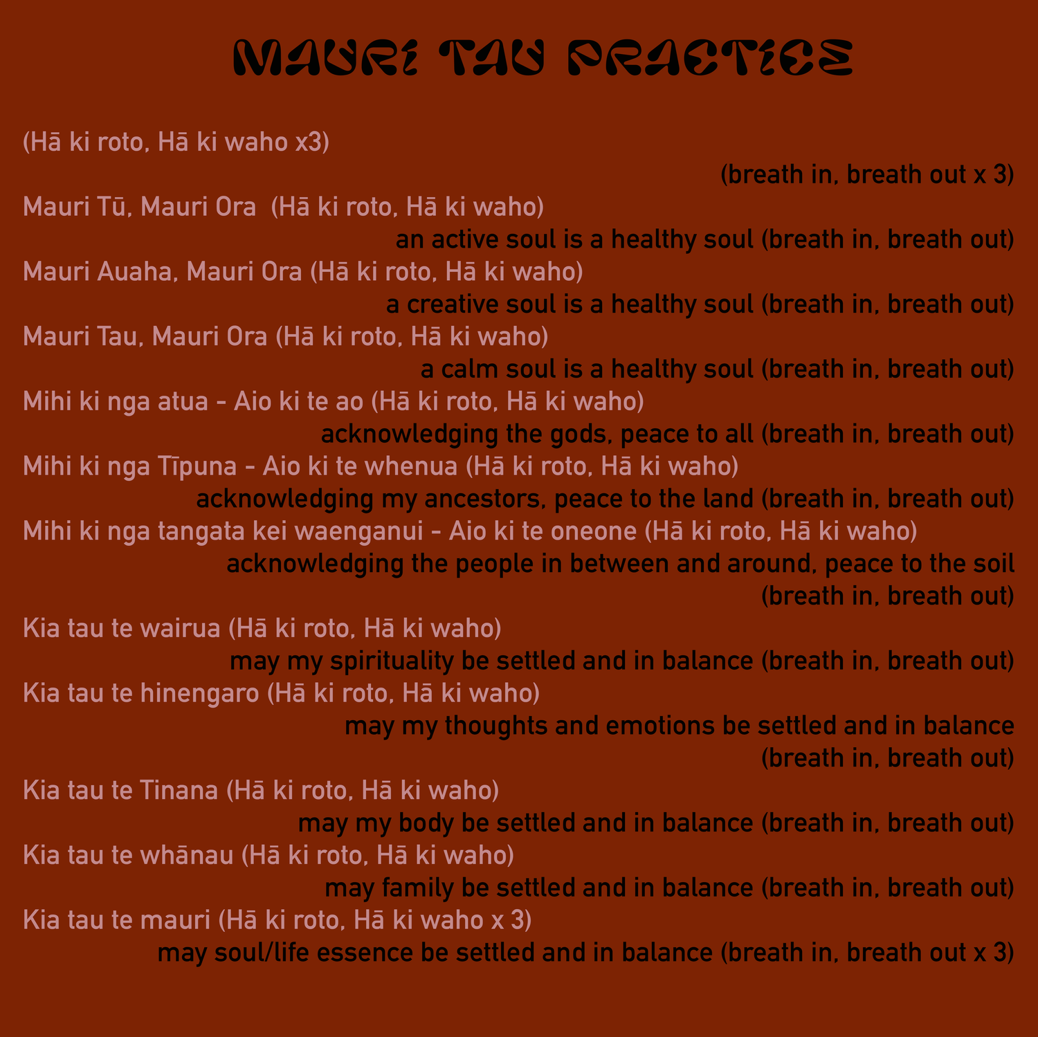 Mauri tau — He Kapunga Oneone