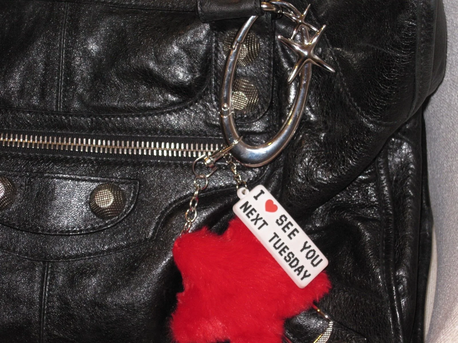 I LOVE SEE YOU NEXT TUESDAY KEYCHAINS