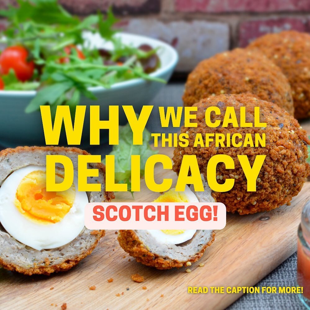 Scotch Egg is a hard-boiled egg that is wrapped in beef sausage, covered in breadcrumbs, and then deep-fried until crispy 😋
⠀
While it did not originate in Africa, they are so popular, we consider it one of our own delicacies 🤫😜
⠀
Scotch Egg is a 